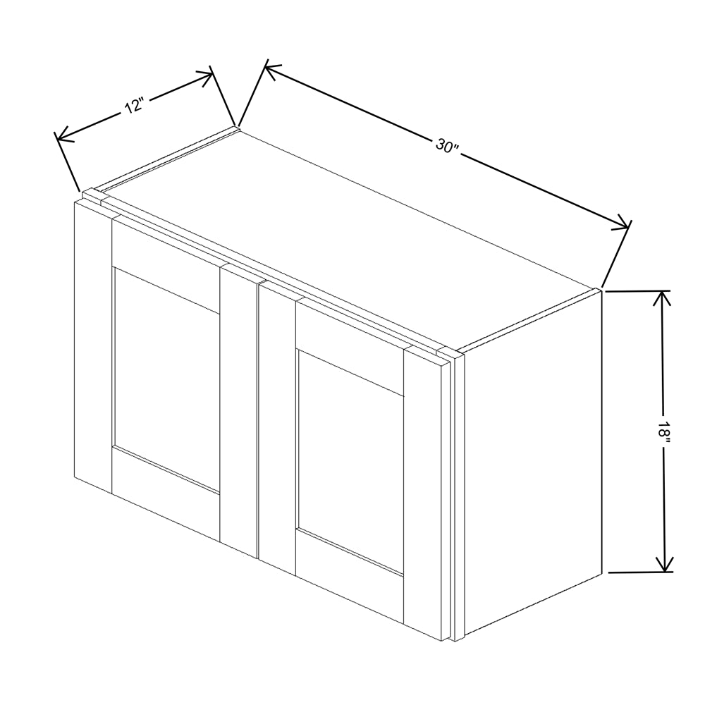Fabuwood Allure Galaxy Nickel Wall 30"W x 18"H Shaker Cabinet
