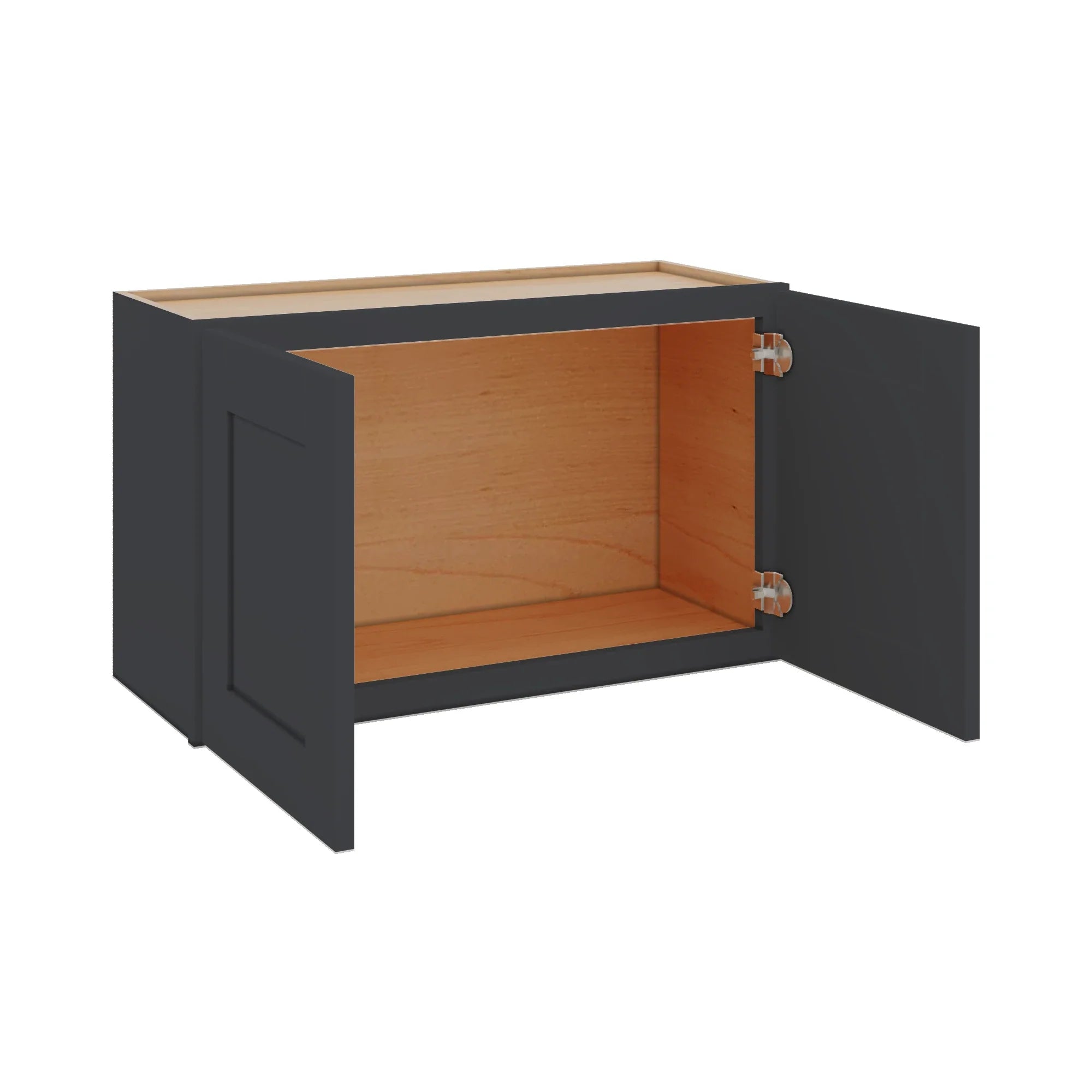 Modernform Cabinet Onyx Black Shaker 30" W X 18" H X 12" D Double Door Wall Cabinet