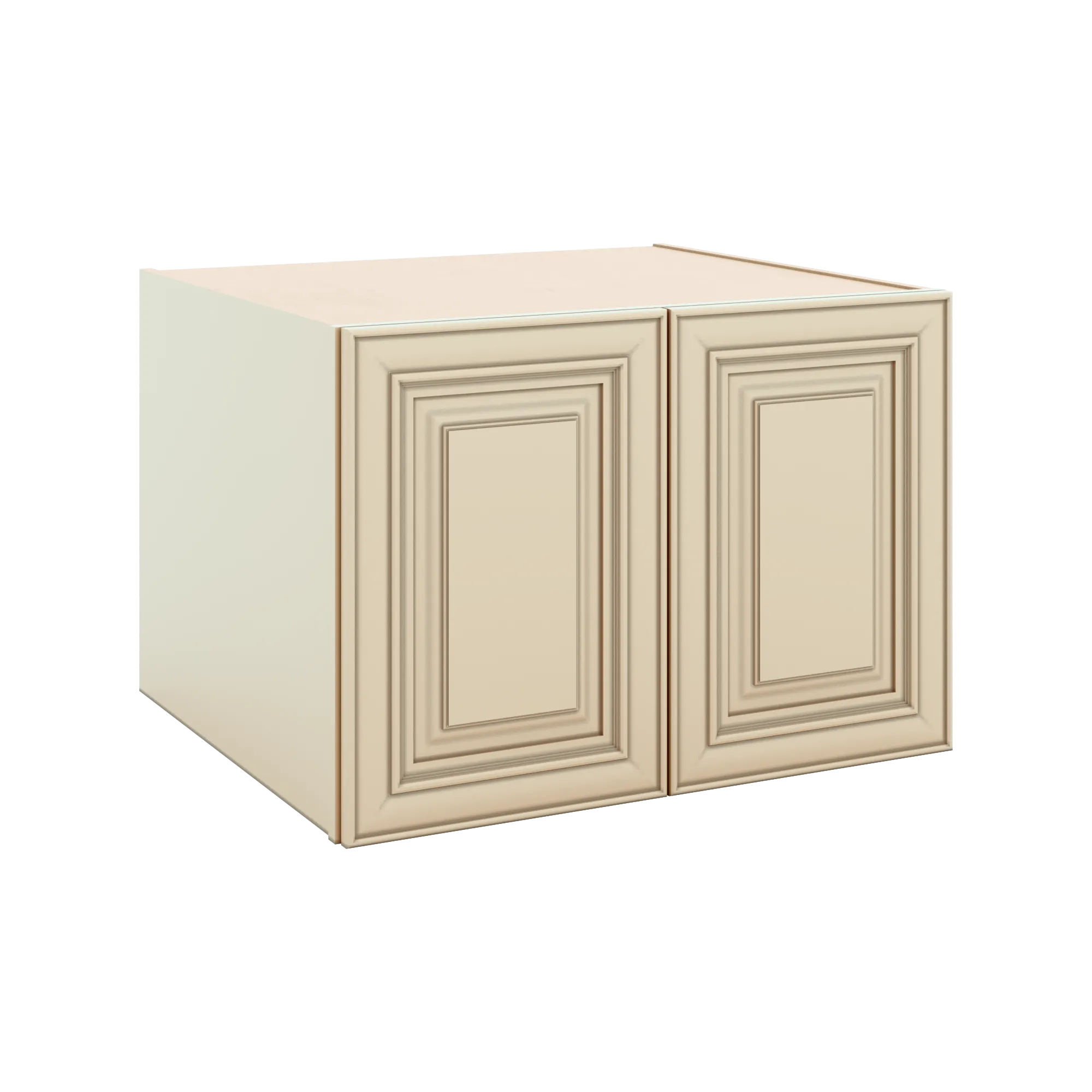 J&K Creme Glazed A7 Refrigerator Wall Cabinet - 30" W x 21" H x 27" D