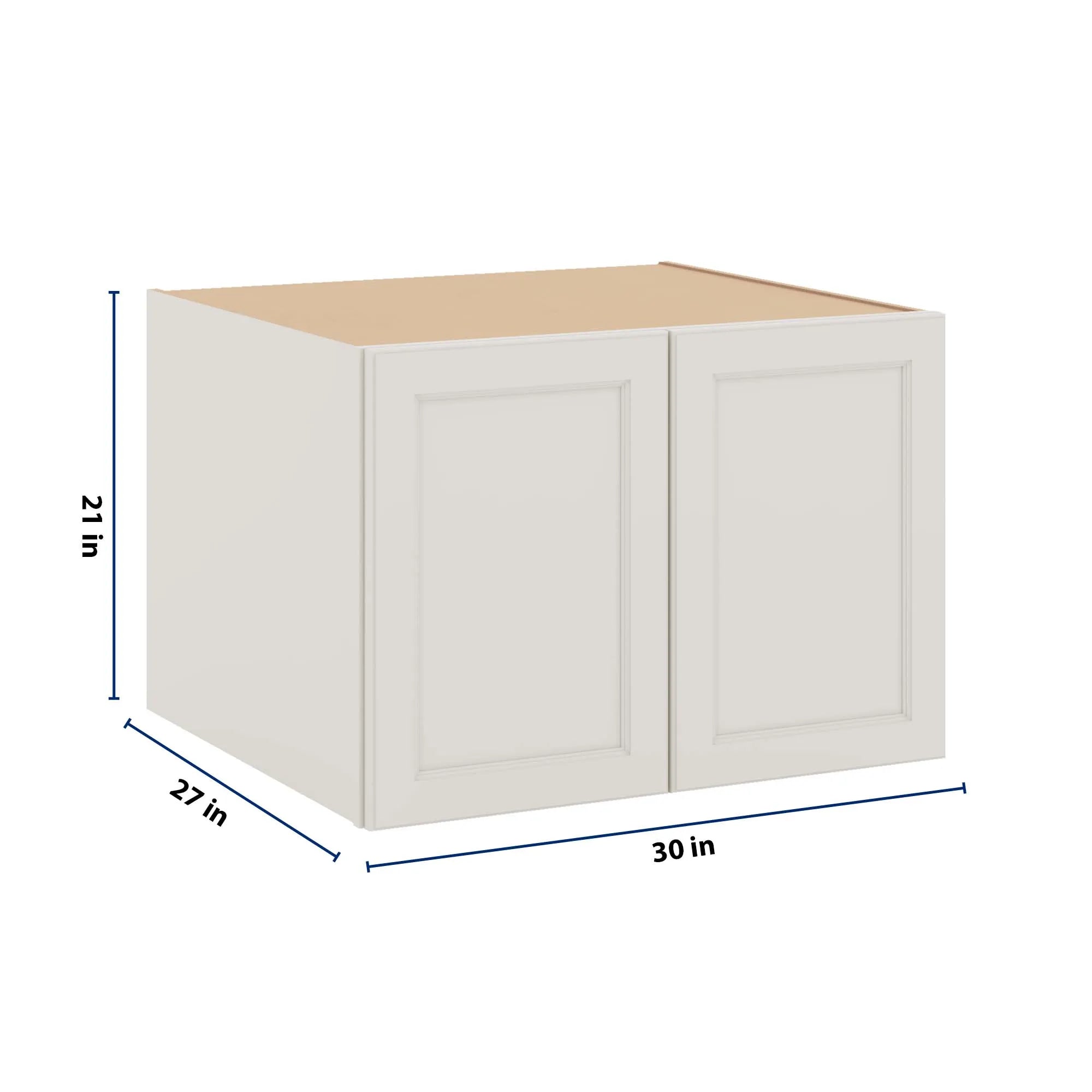 J&K Dove E1 Refrigerator Wall Cabinet - 30" W x 21" H x 27" D