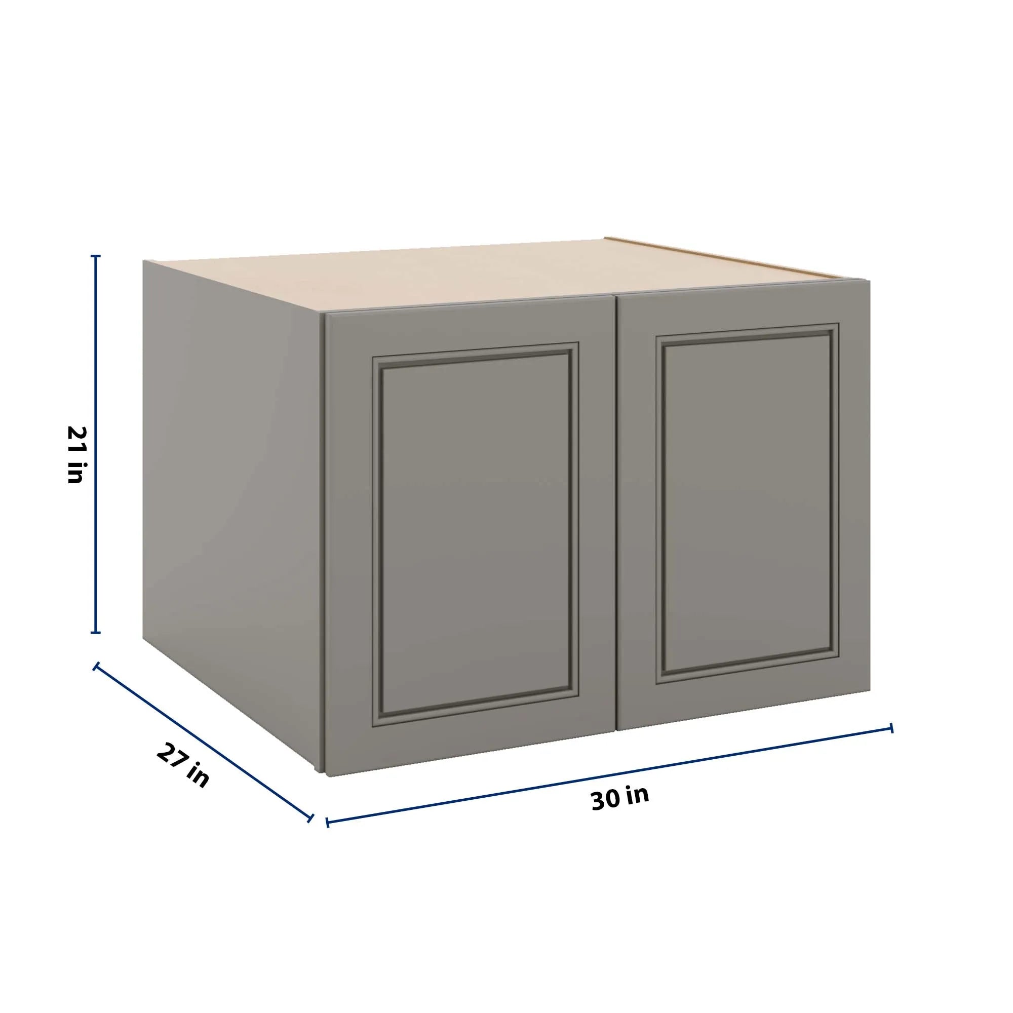 J&K Greige K3 Refrigerator Wall Cabinet - 30" W x 21" H x 27" D