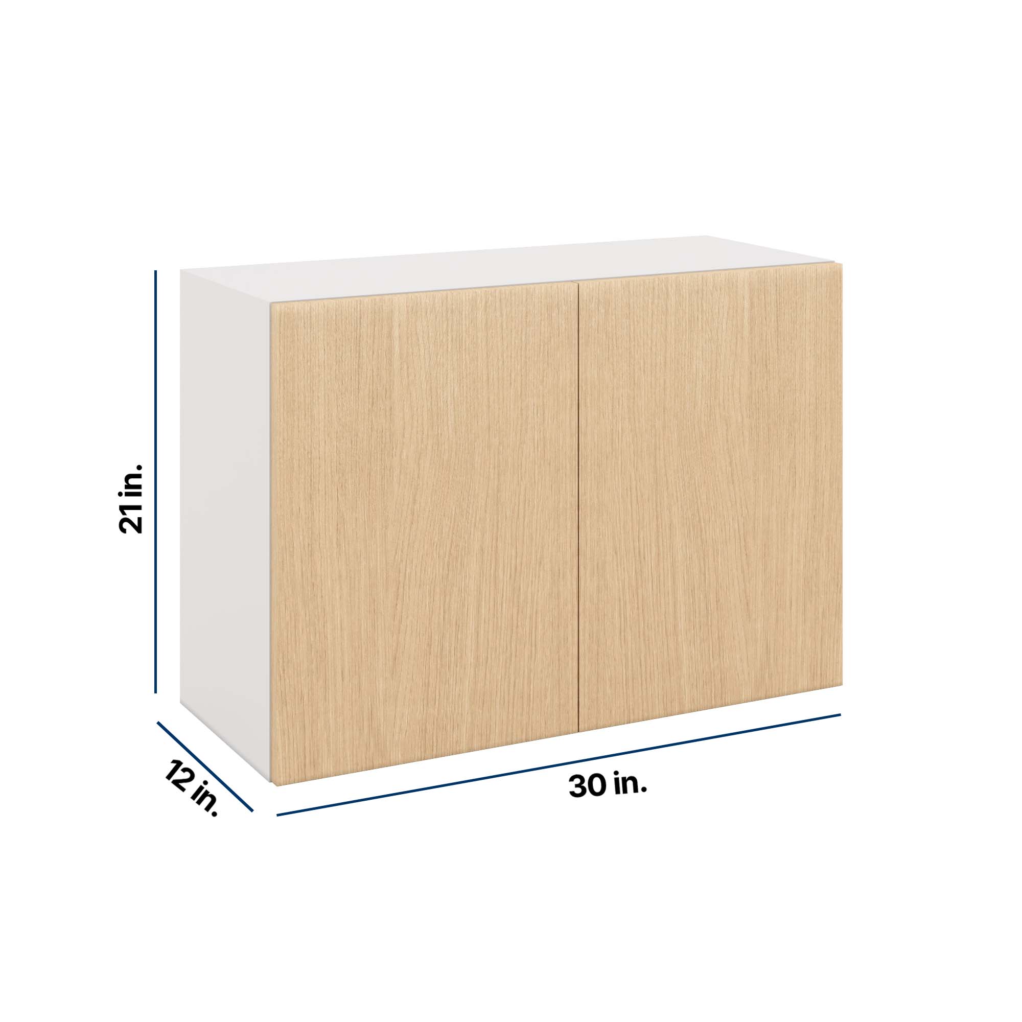 Modernform Cabinet Natural Oak 30" W X 21" H X 12" D Double Door Wall Cabinet