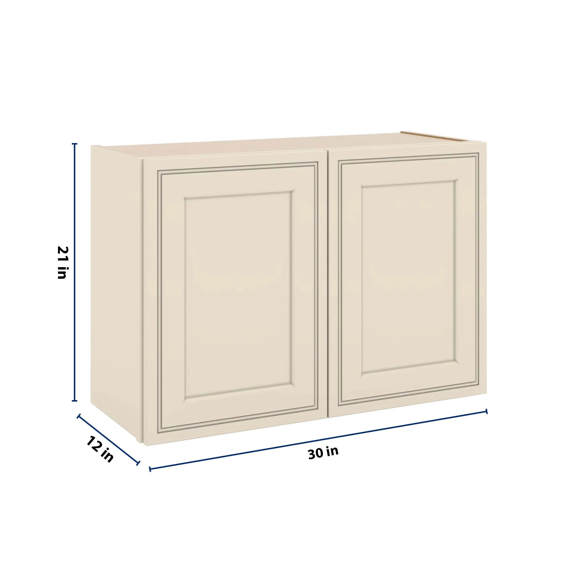 J&K Pearl Glazed H9 Double Door Wall Cabinet - 30" W x 21" H