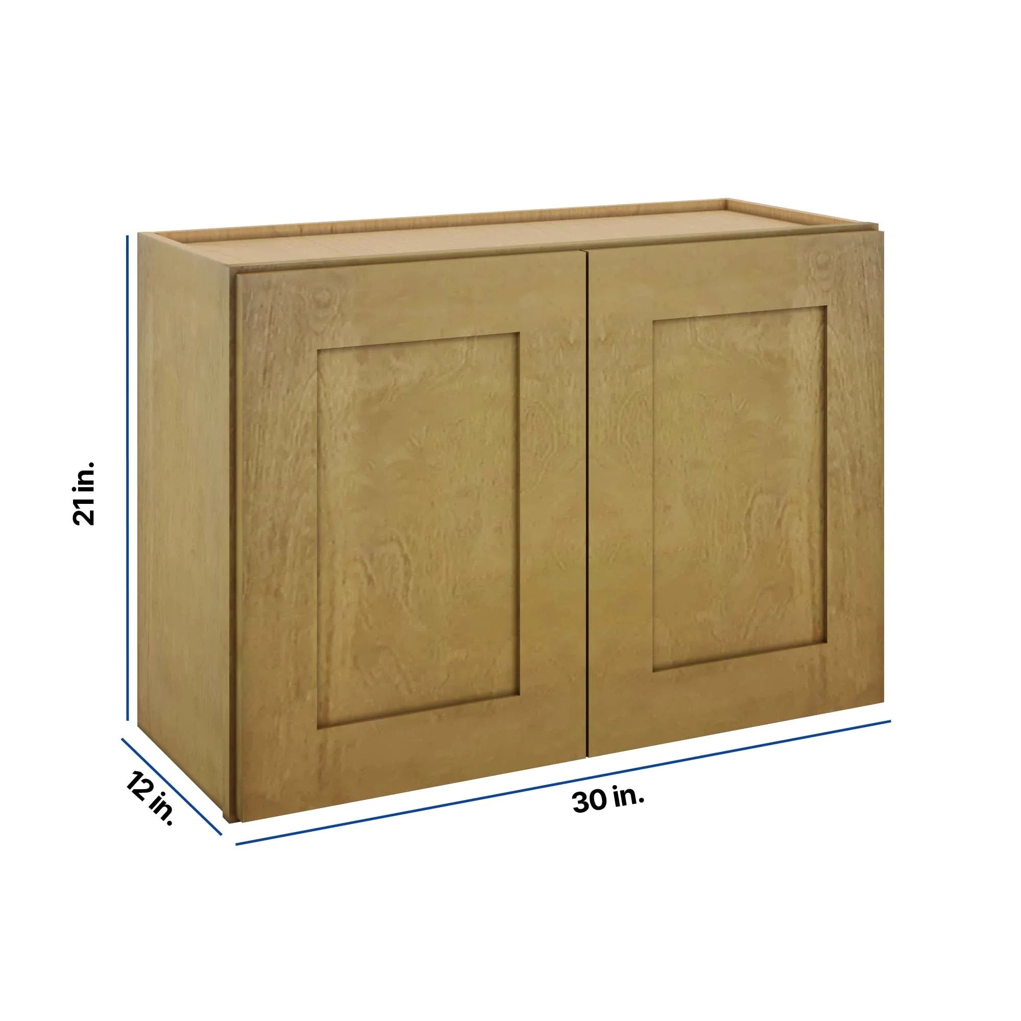Modernform Cabinet Natural Shaker 30" W X 21" H X 12" D Double Door Wall Cabinet