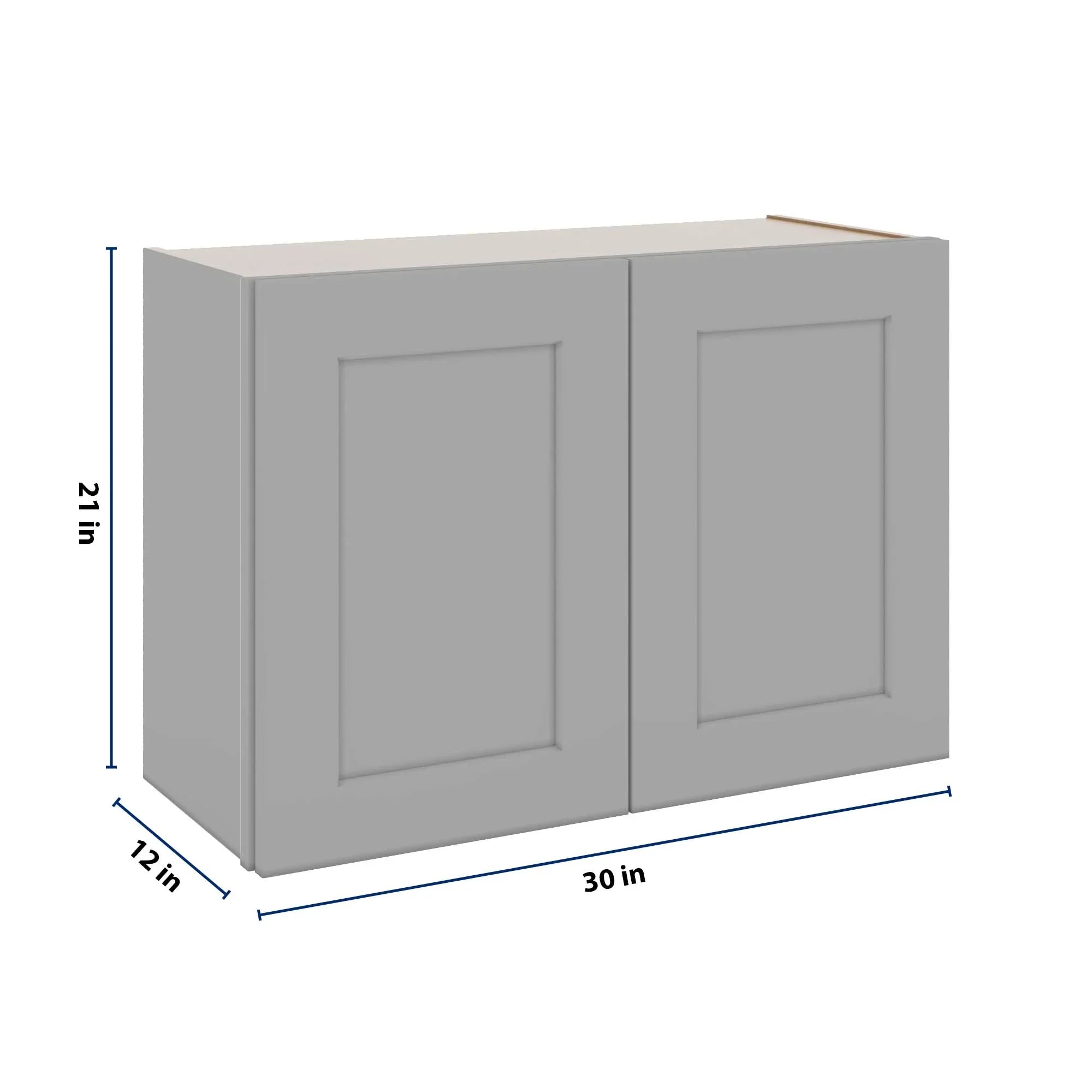 J&K Castle Grey S5 Double Door Wall Cabinet - 30" W x 21" H