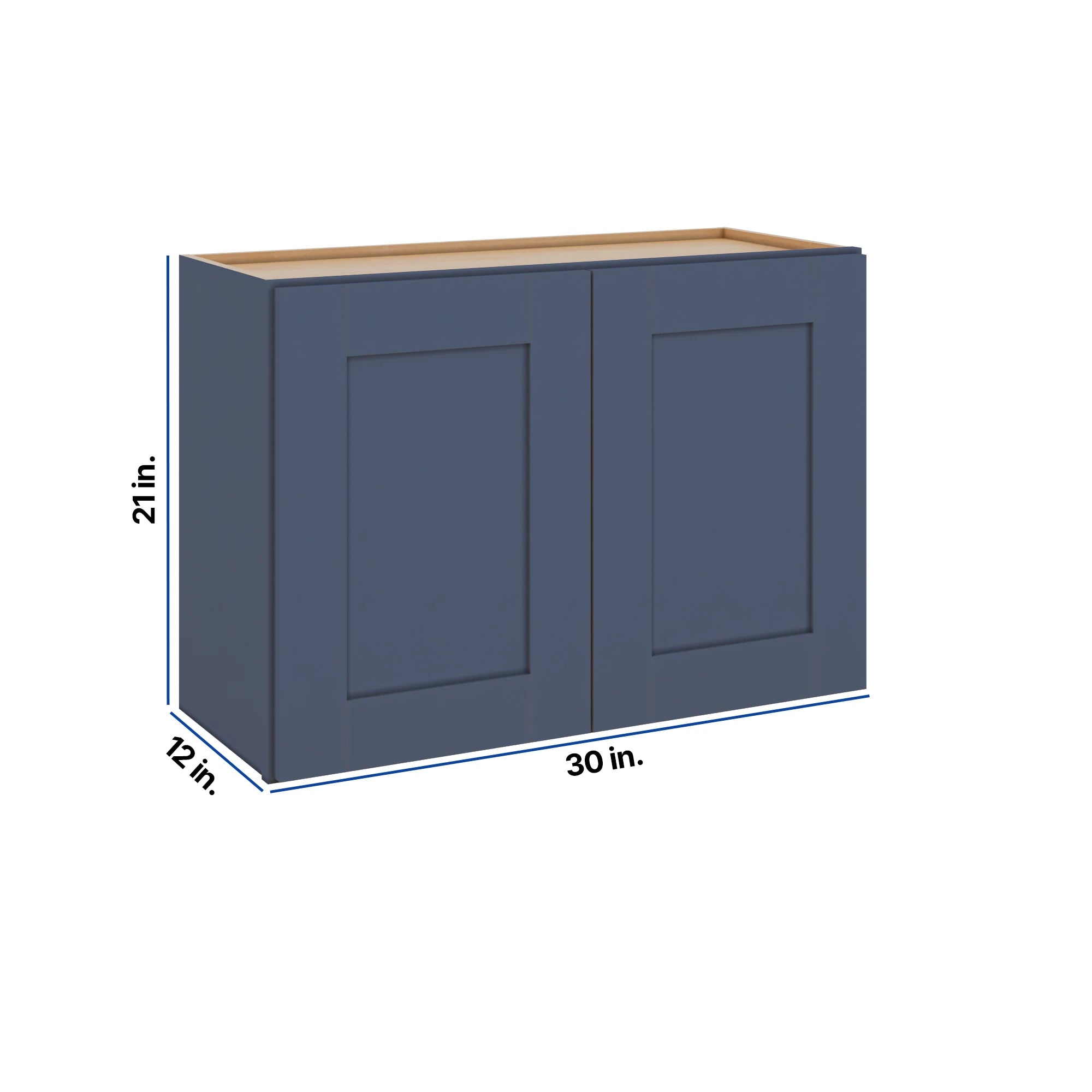 Modernform Cabinet Signature Blue 30" W X 21" H X 12" D Double Door Wall Cabinet