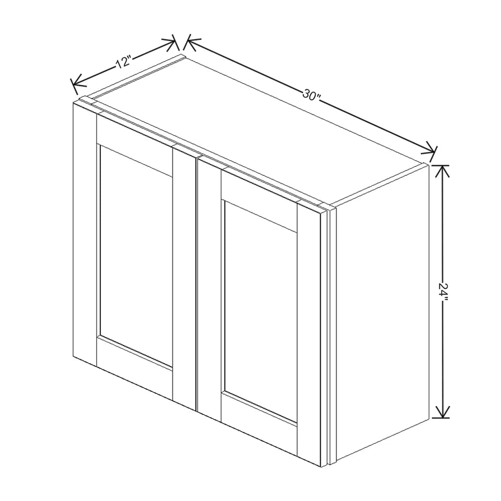 J&K Creme Glazed A7 Double Door Wall Cabinet - 30" W x 24" H