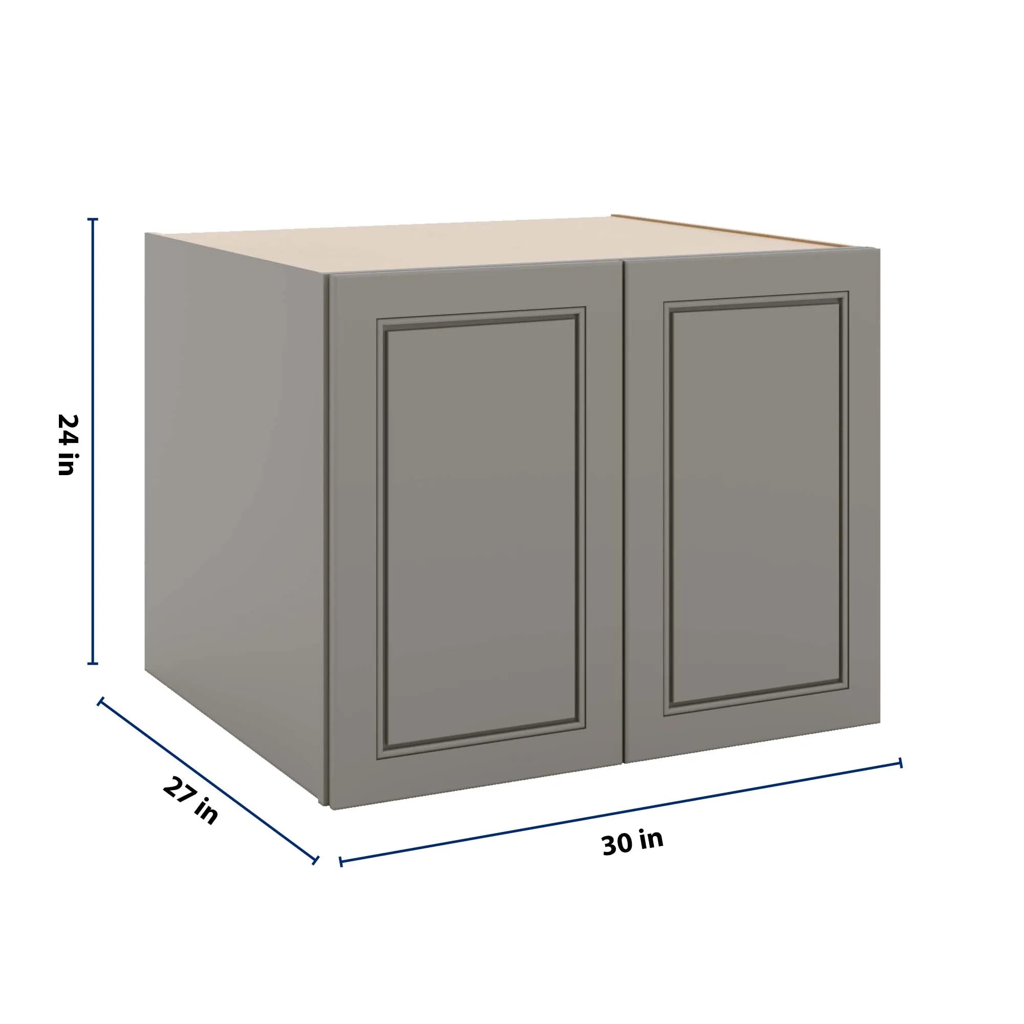 J&K Greige K3 Refrigerator Wall Cabinet - 30" W x 24" H x 27" D