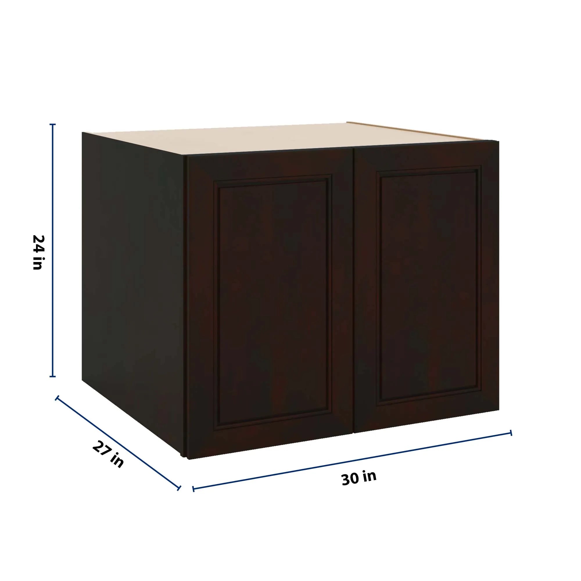 J&K Espresso K8 Refrigerator Wall Cabinet - 30" W x 24" H x 27" D