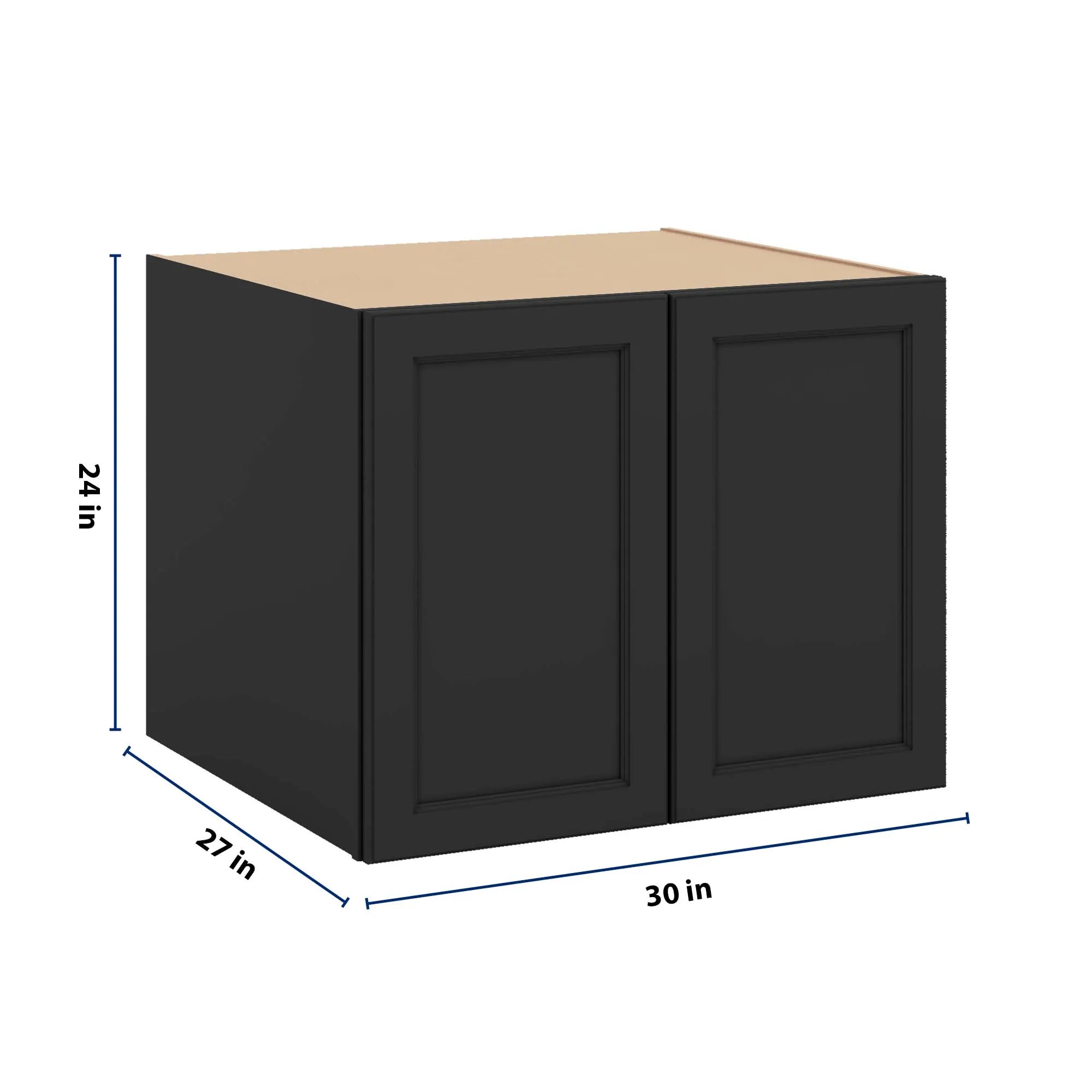 J&K Charcoal E2 Refrigerator Wall Cabinet - 30" W x 24" H x 27" D