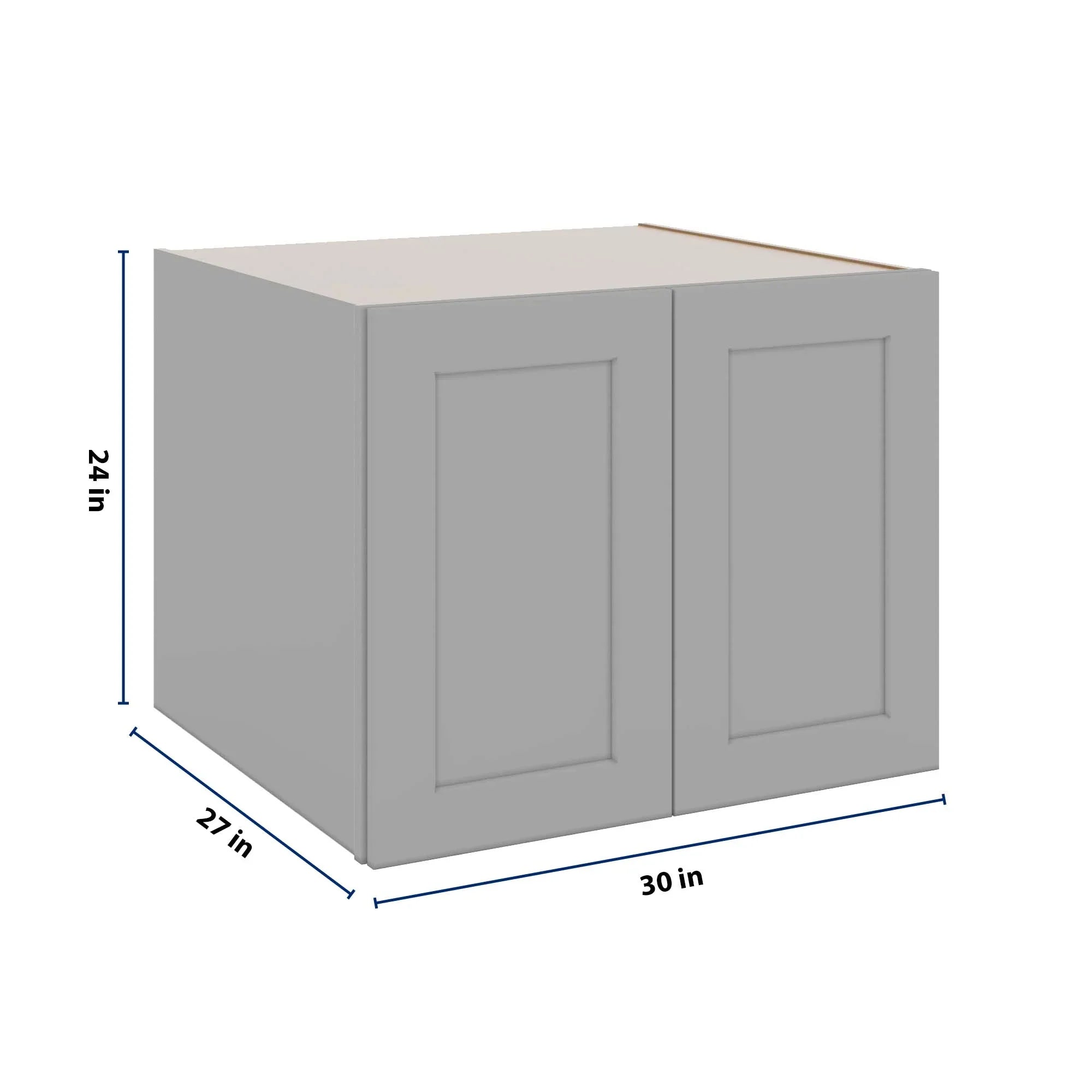 J&K Castle Grey S5 Refrigerator Wall Cabinet - 30" W x 24" H x 27" D