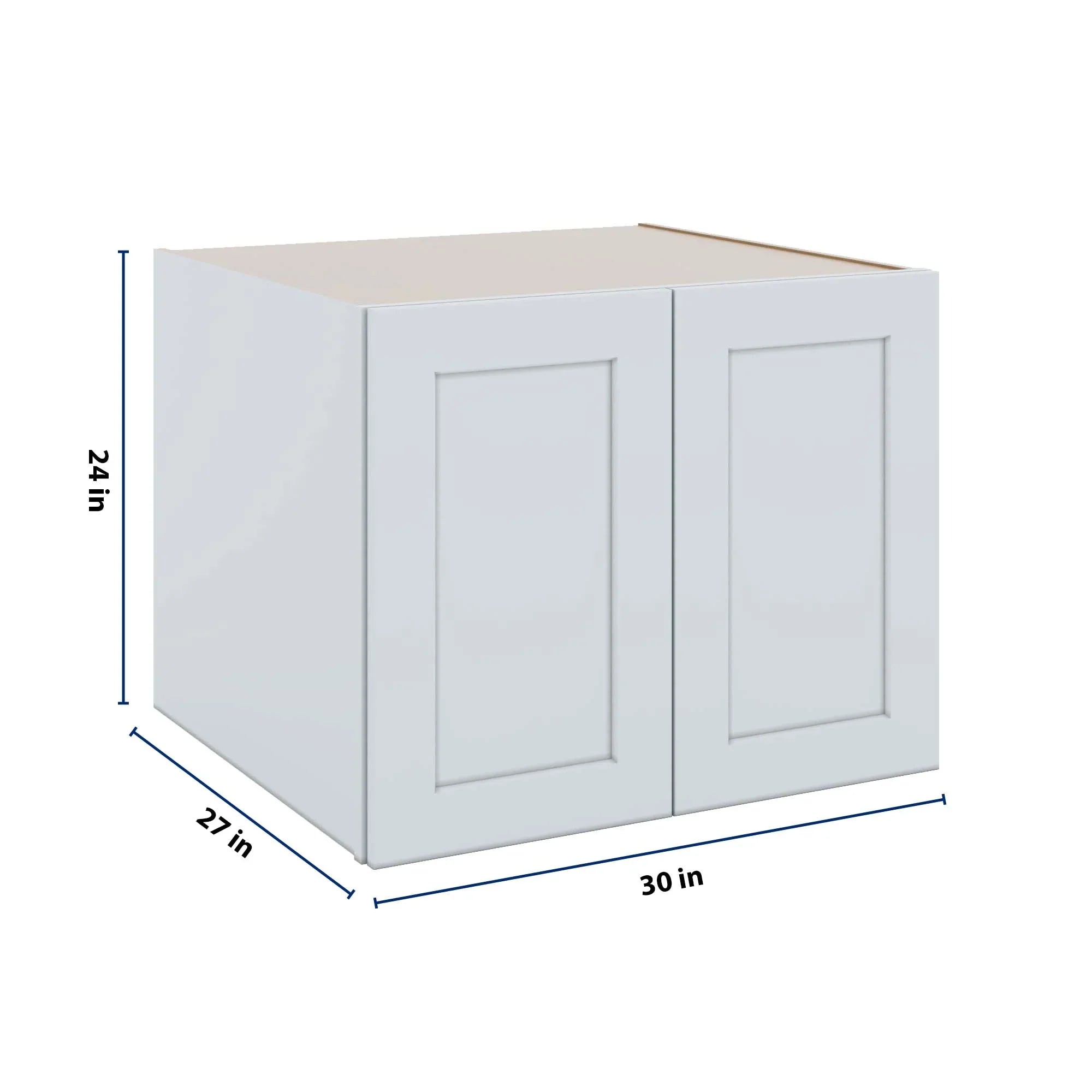 J&K White Shaker S8 Refrigerator Wall Cabinet - 30" W x 24" H x 27" D