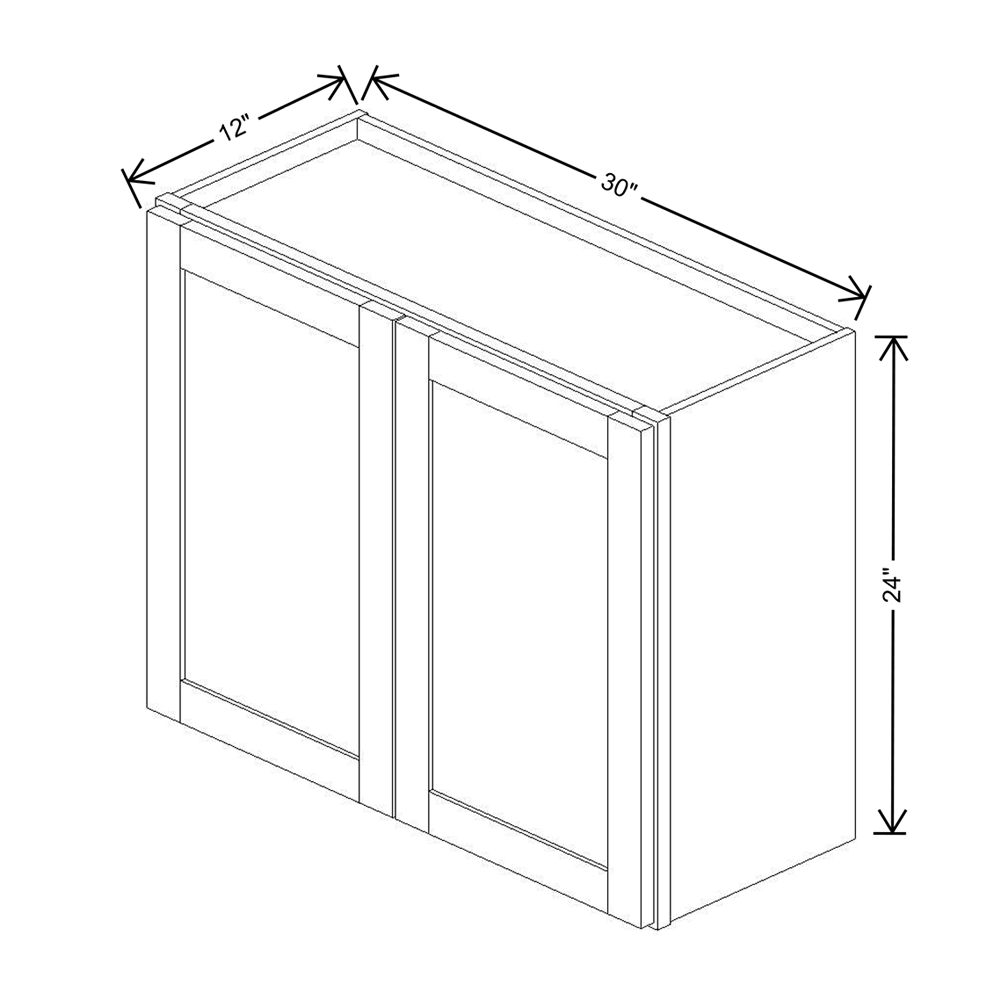 Wolf Classic Dartmouth 5-piece Biscayne Paint 30"W X 24"H Wall Cabinet