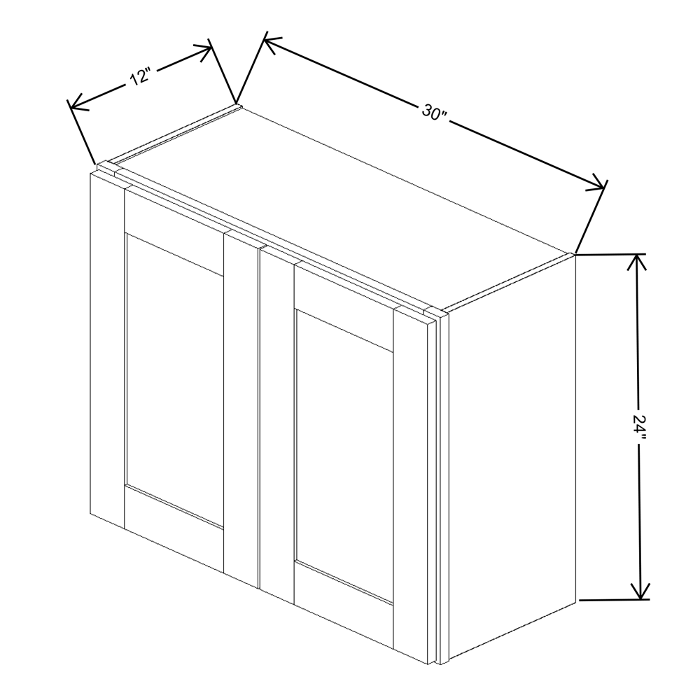 Fabuwood Allure Luna Kona Wall 30"W x 24"H Shaker Cabinet