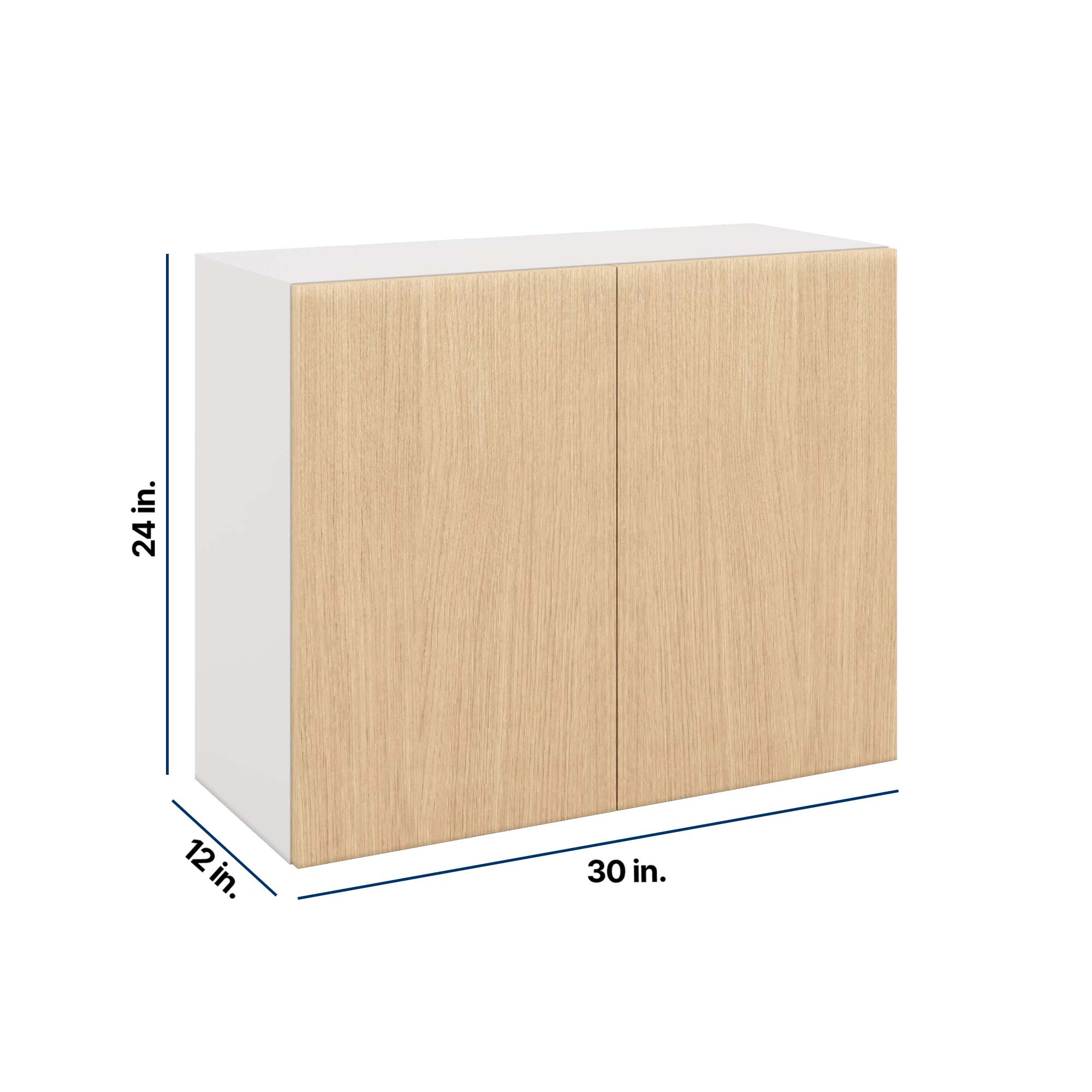 Modernform Cabinet Natural Oak 30" W X 24" H X 12" D Double Door Wall Cabinet