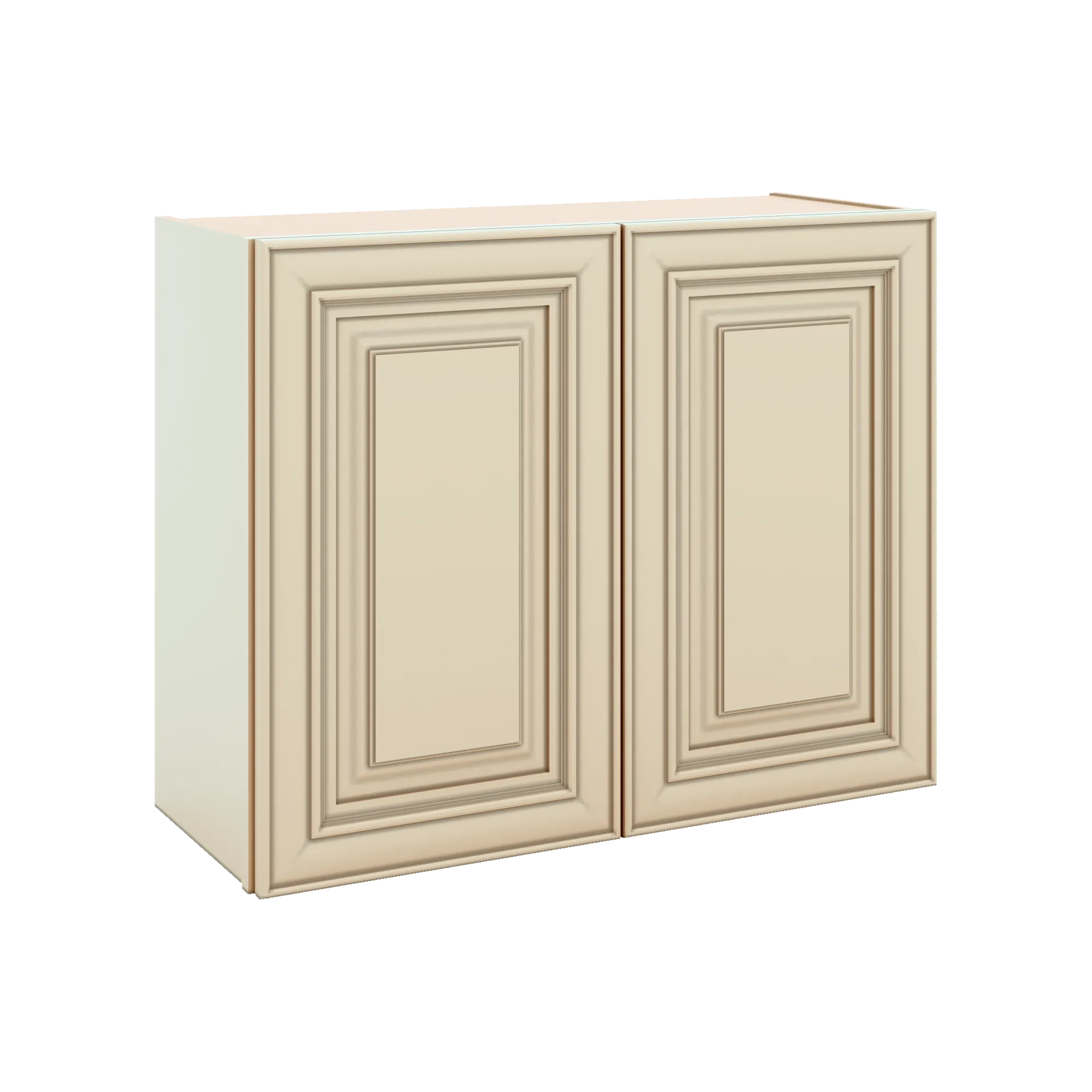 J&K Creme Glazed A7 Double Door Wall Cabinet - 30" W x 24" H