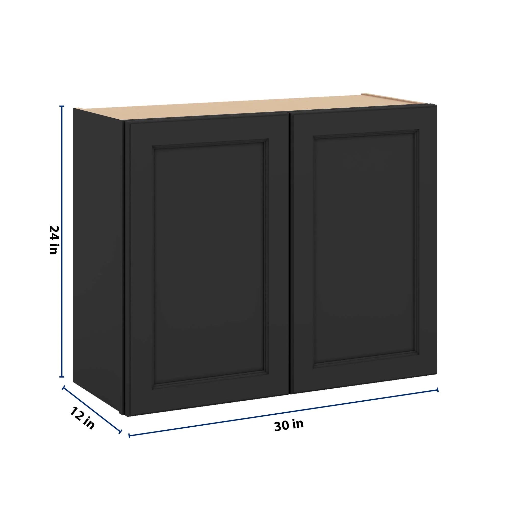 J&K Charcoal E2 Double Door Wall Cabinet - 30" W x 24" H