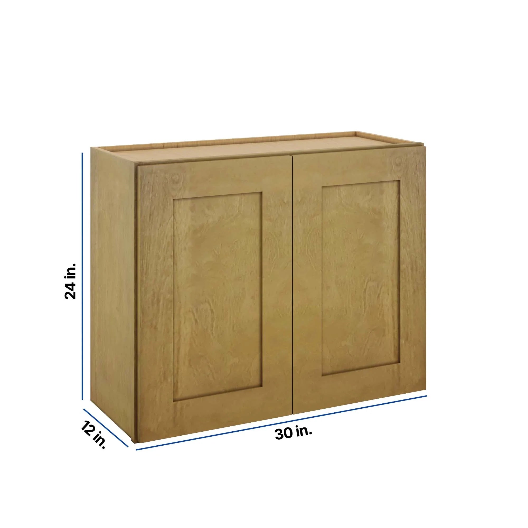 Modernform Cabinet Natural Shaker 30" W X 24" H X 12" D Double Door Wall Cabinet