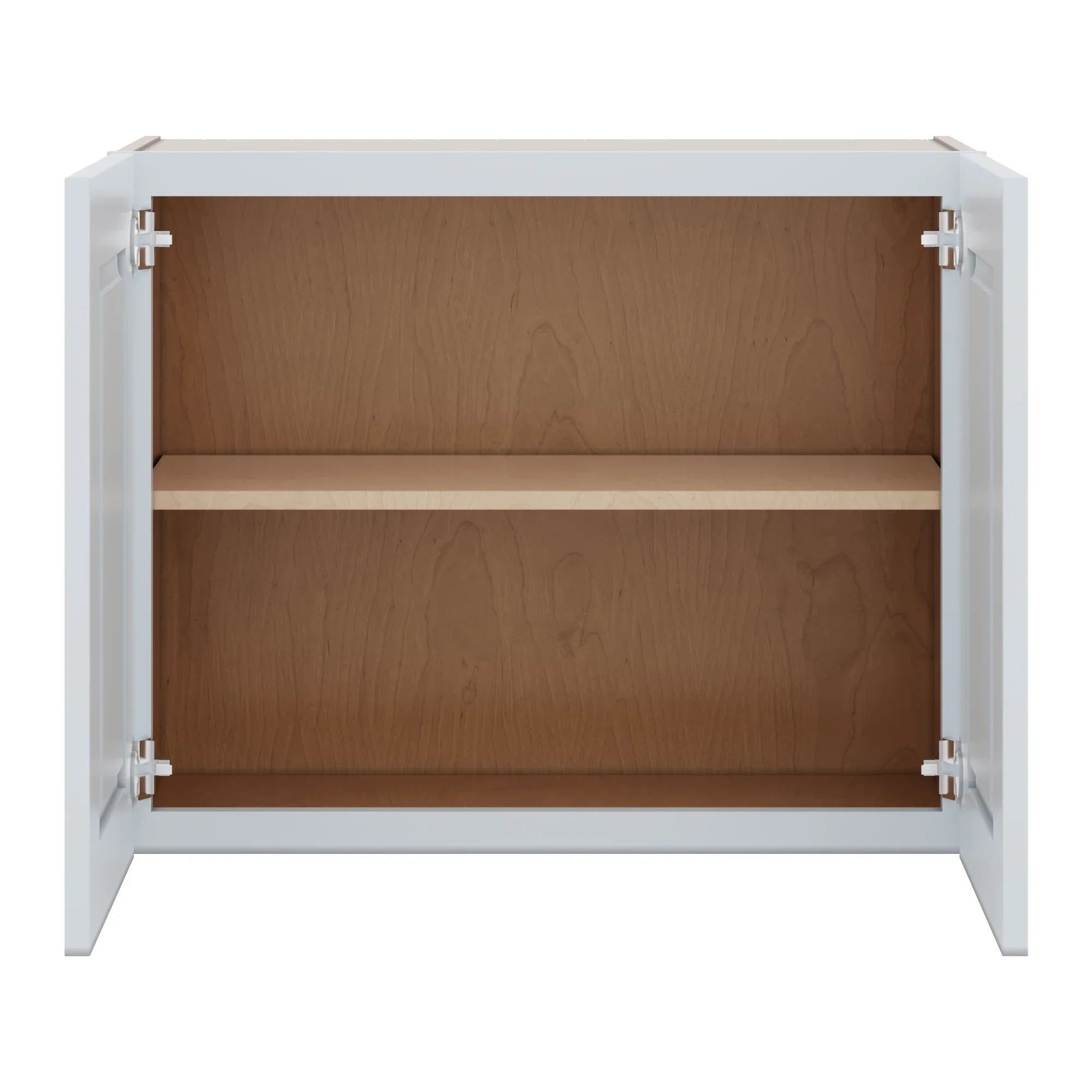 J&K White Shaker S8 Double Door Wall Cabinet   30" W x 24" H