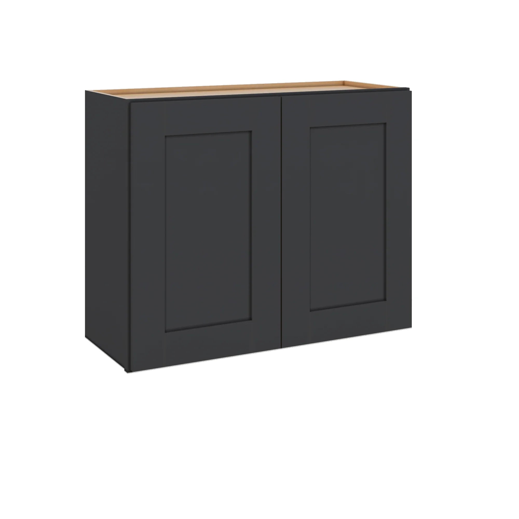 Modernform Cabinet Onyx Black Shaker 30" W X 24" H X 12" D Double Door Wall Cabinet