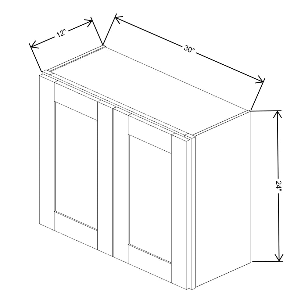 Fabuwood Allure Fusion Timber 30" W X 24" H X 12" D Double Door Wall Cabinet
