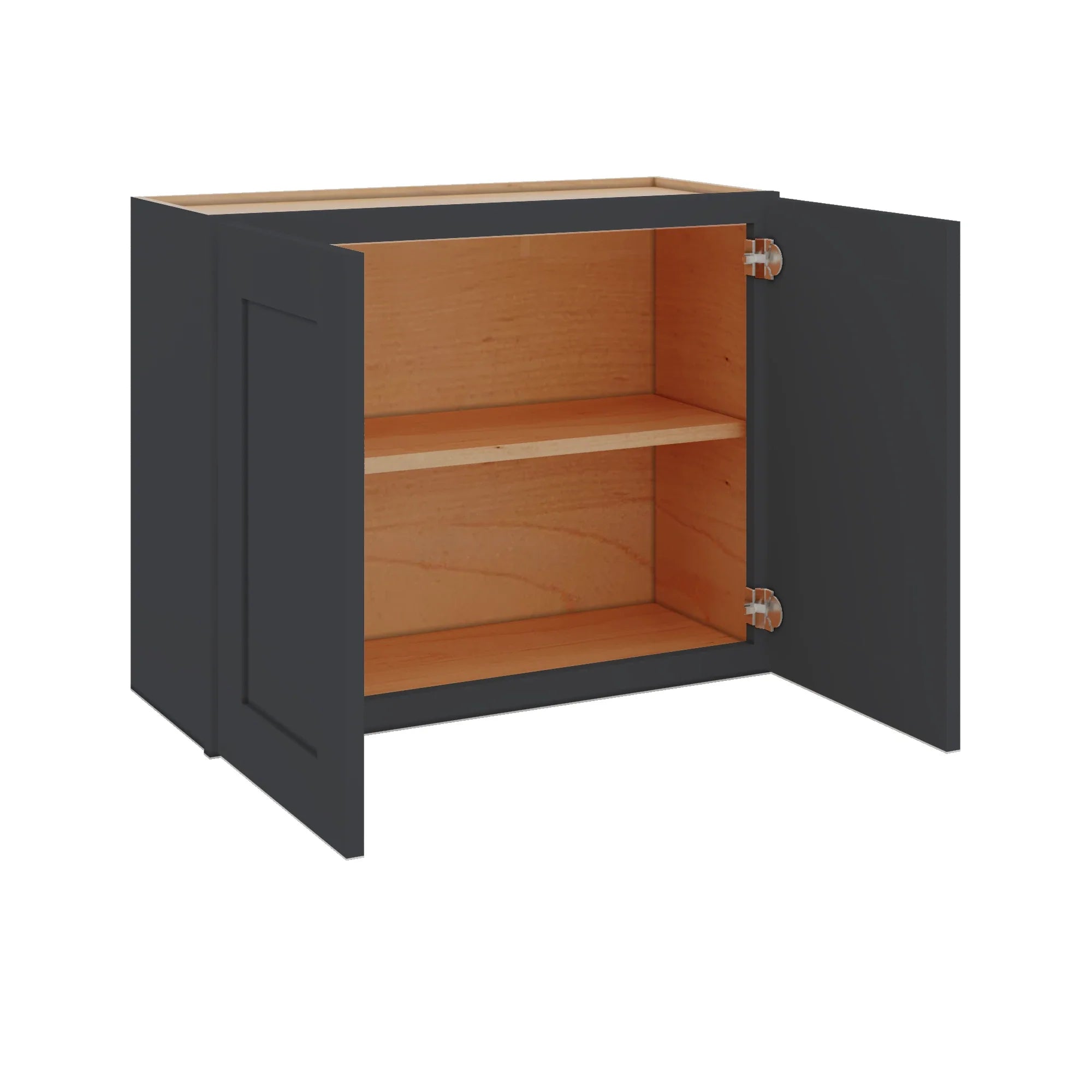 Modernform Cabinet Onyx Black Shaker 30" W X 24" H X 12" D Double Door Wall Cabinet