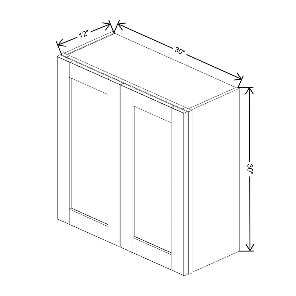 J&K Espresso K8 Double Door Wall Cabinet - 30" W x 30" H