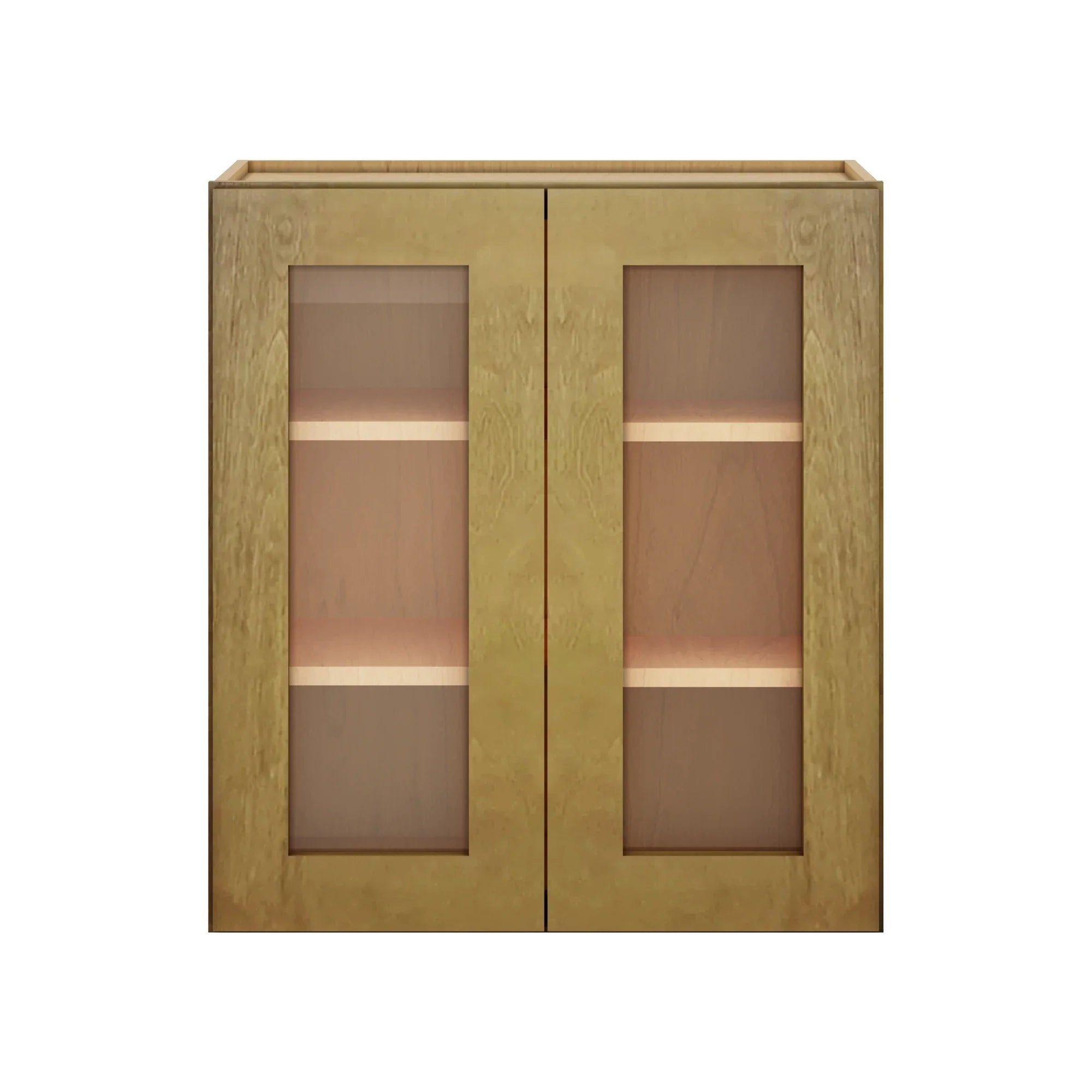 Modernform Cabinet Natural Shaker 30" W X 30" H X 12" D Double Glass Door Wall Cabinet