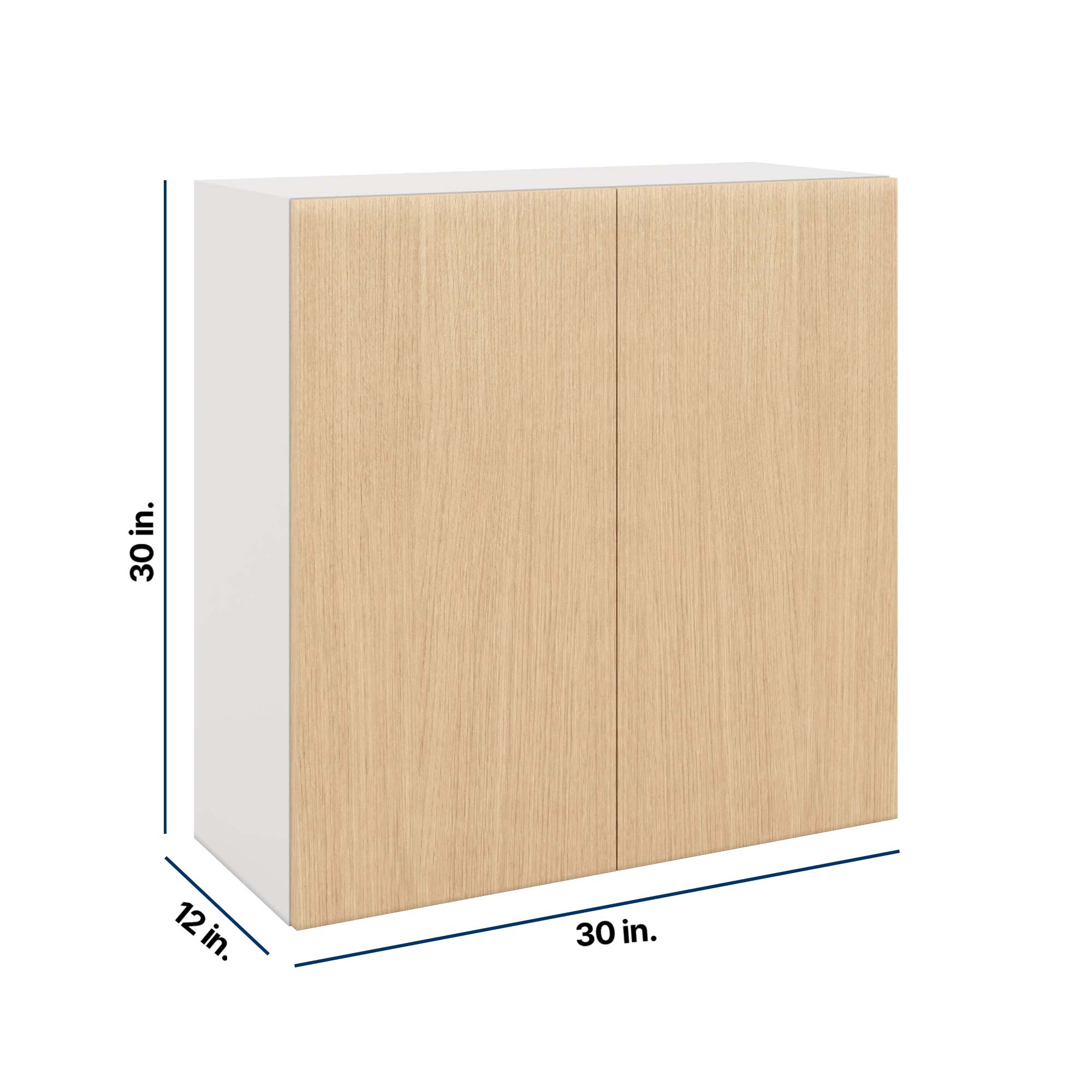 Modernform Cabinet Natural Oak 30" W X 30" H X 12" D Double Door Wall Cabinet