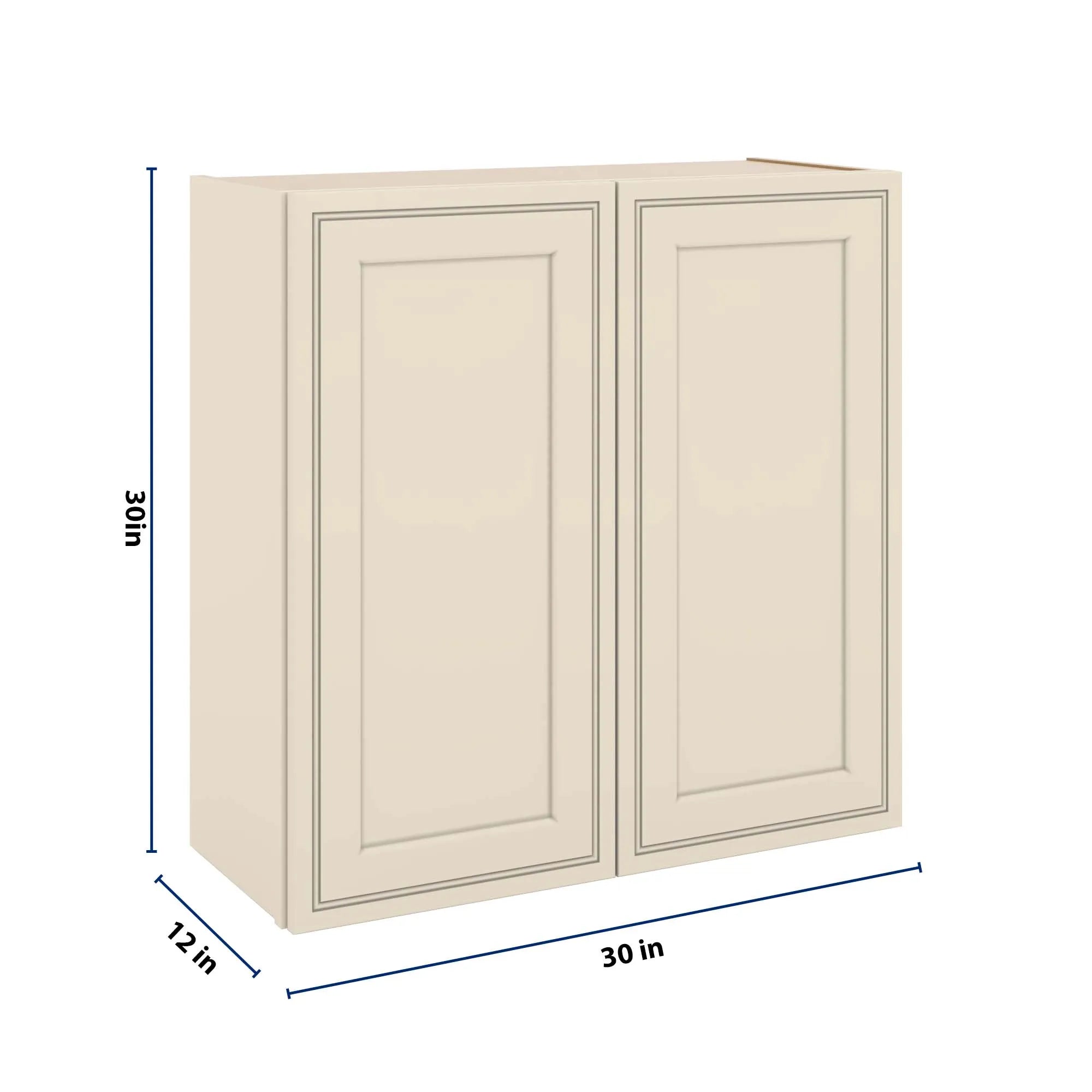 J&K Pearl Glazed H9 Double Door Wall Cabinet - 30" W x 30" H