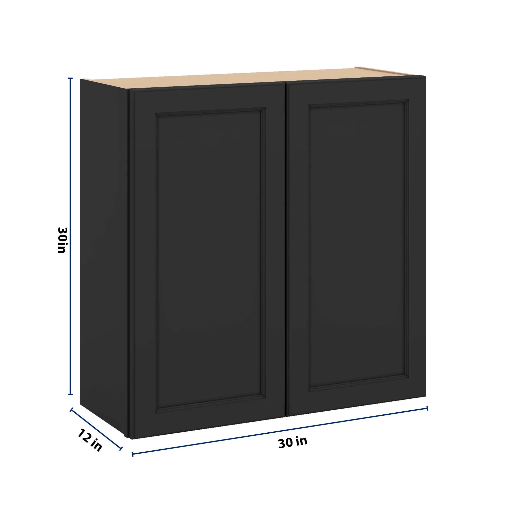 J&K Charcoal E2 Double Door Wall Cabinet - 30" W x 30" H
