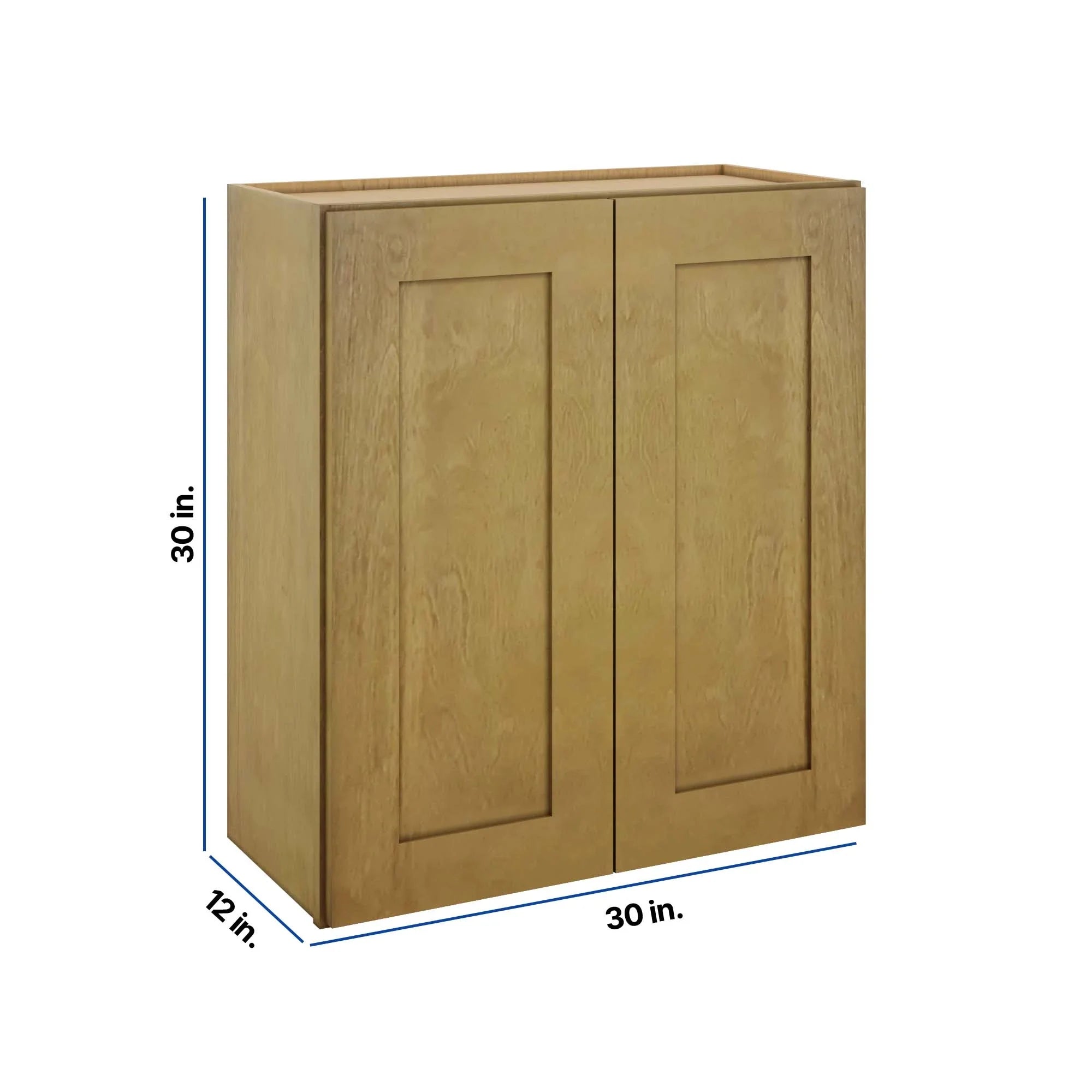 Modernform Cabinet Natural Shaker 30" W X 30" H X 12" D Double Door Wall Cabinet