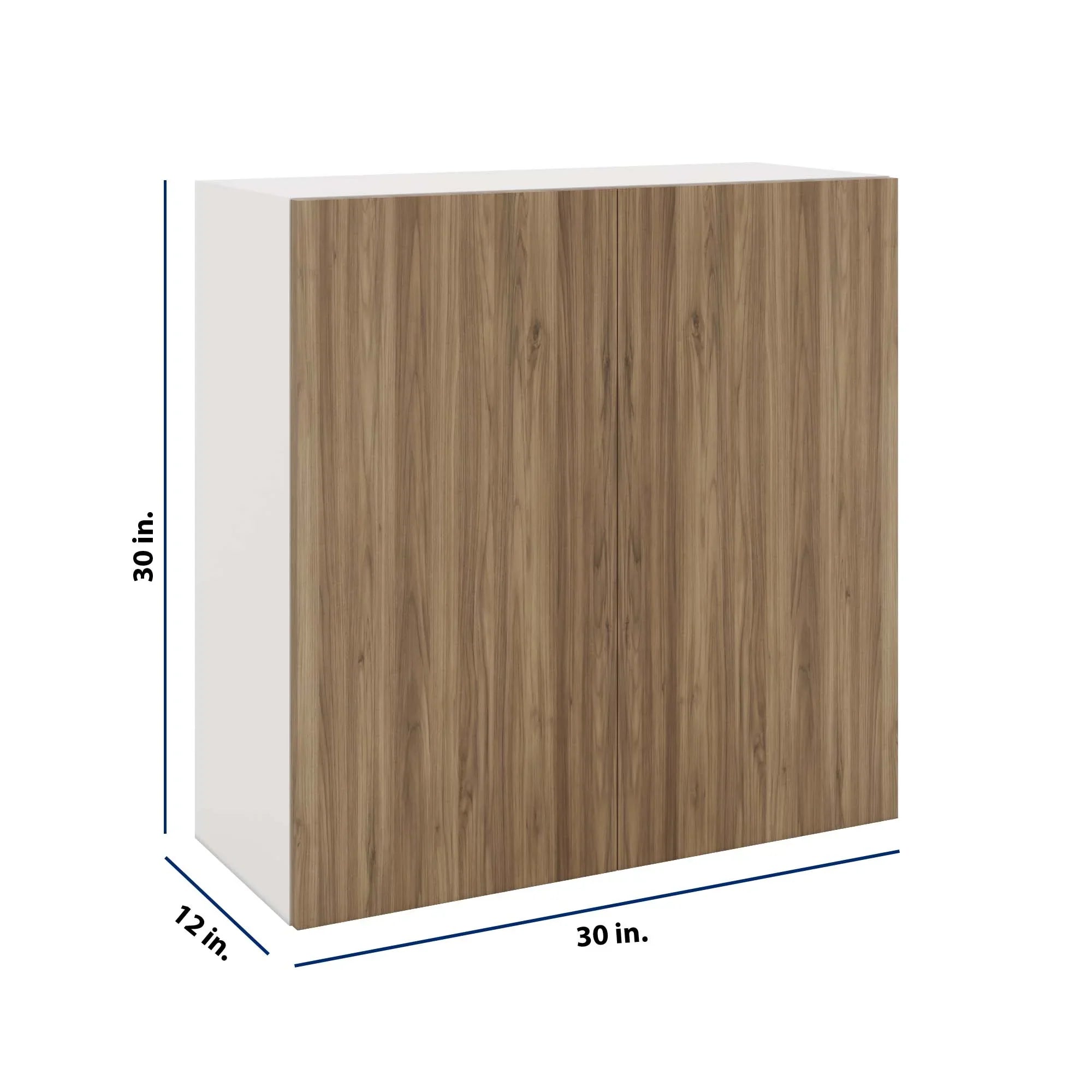 Modernform Cabinet Walnut 30" W X 30" H X 12" D Double Door Wall Cabinet