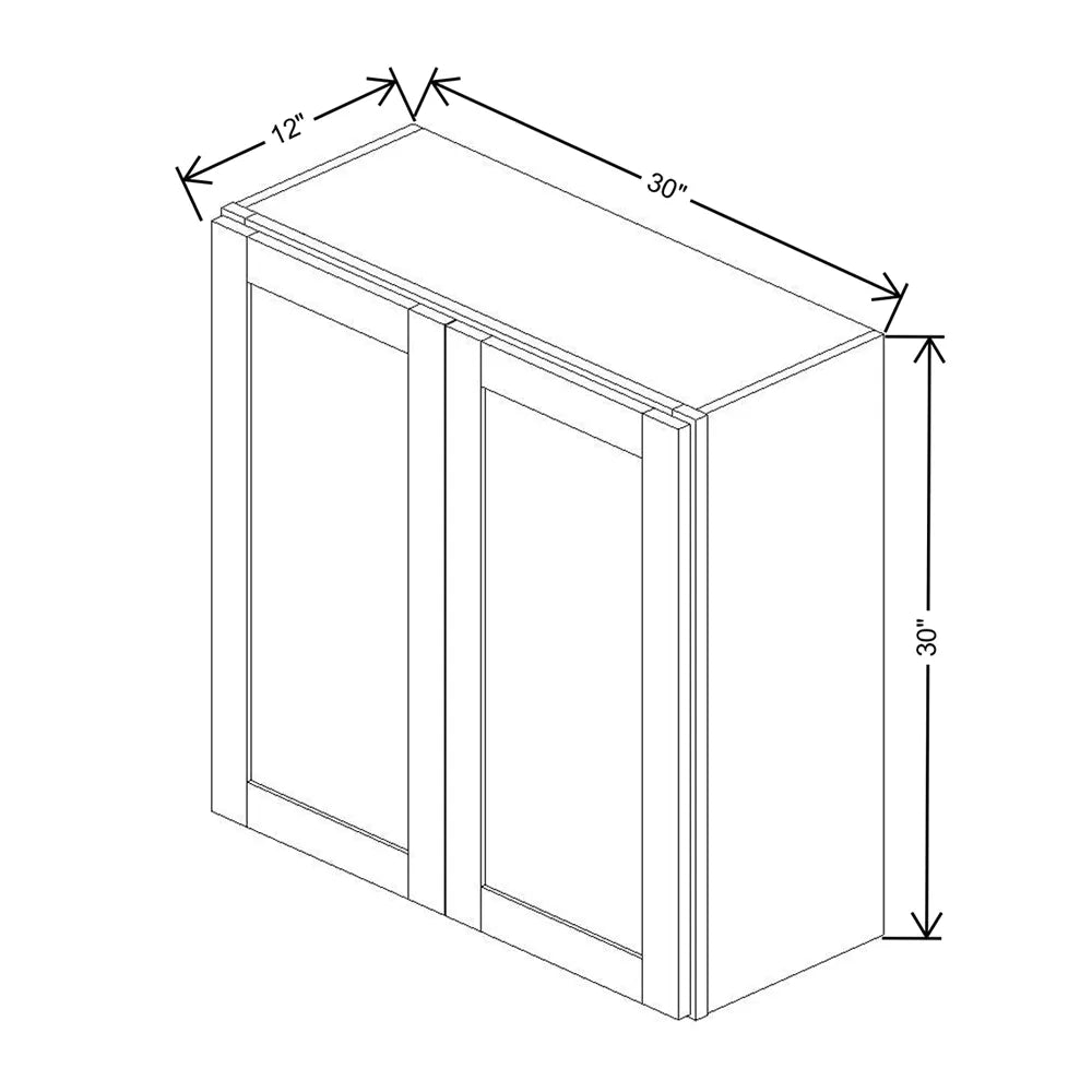 Kitchen Cabinet Distributors Brooklyn White Double Door Wall Cabinet - 30" W x 30" H