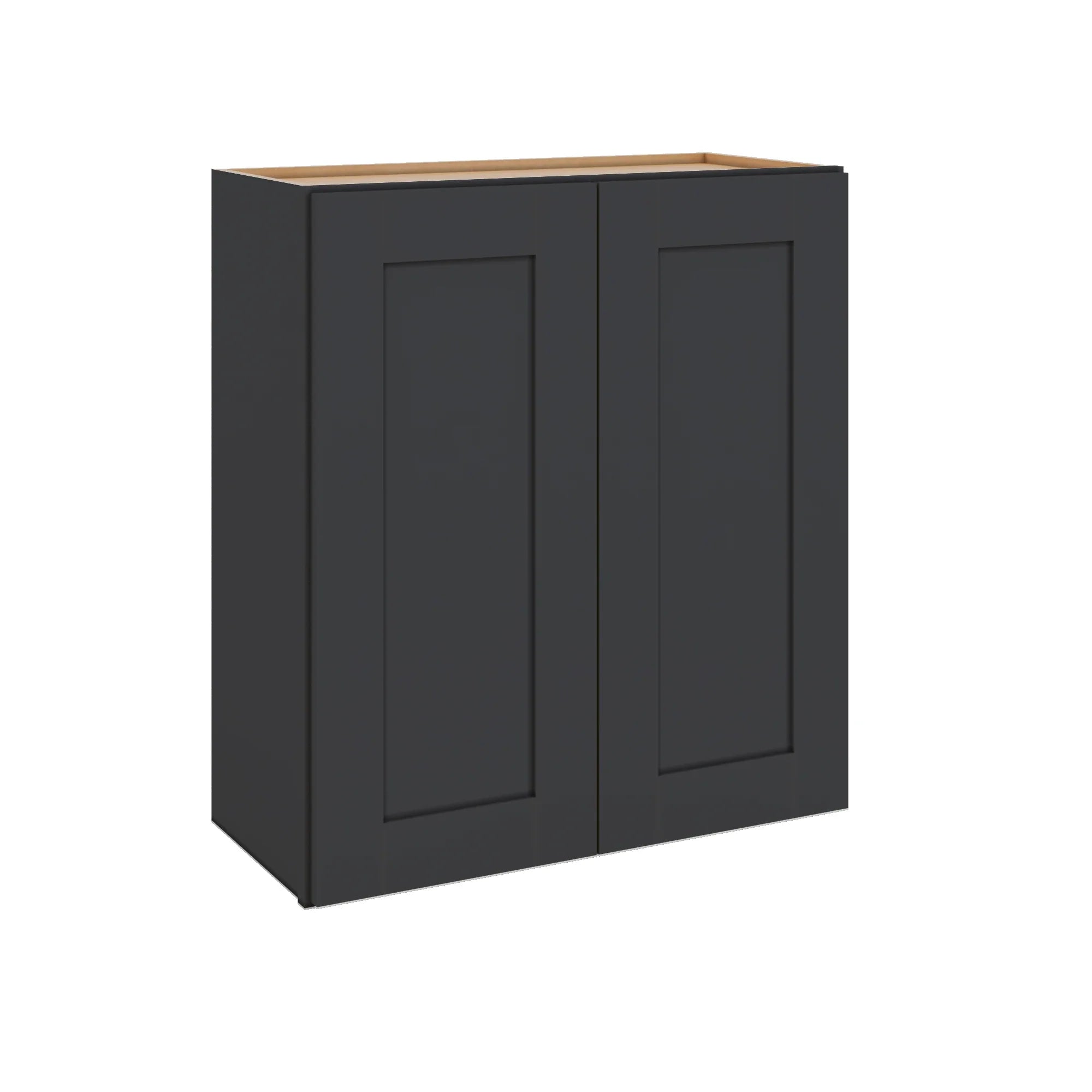 Modernform Cabinet Onyx Black Shaker 30" W X 30" H X 12" D Double Door Wall Cabinet