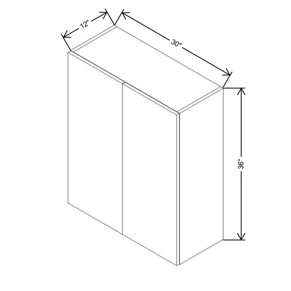 CNC Classic Milano Ash 30" W X 36" H Double Door Wall Cabinet