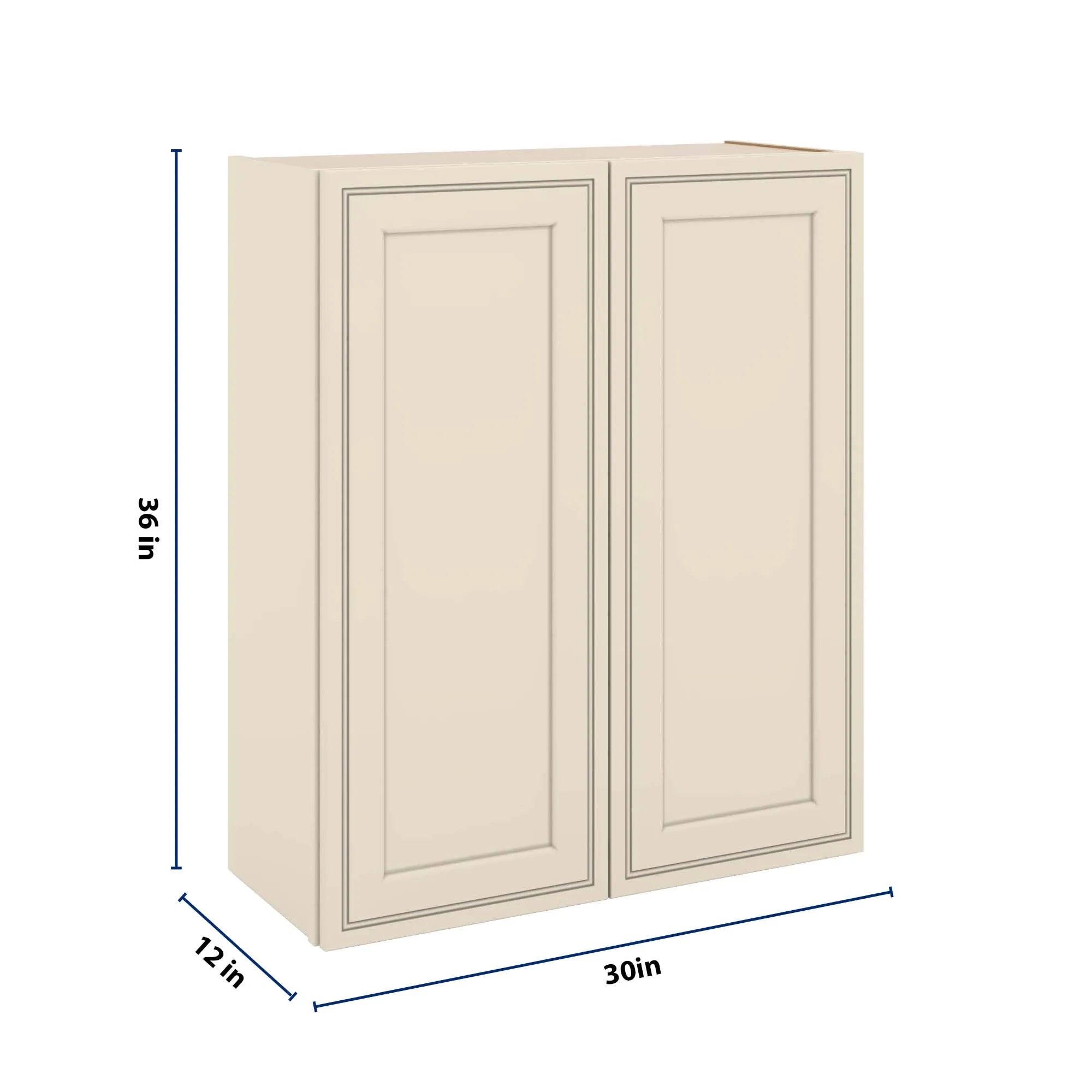 J&K Pearl Glazed H9 Double Door Wall Cabinet - 30" W x 36" H