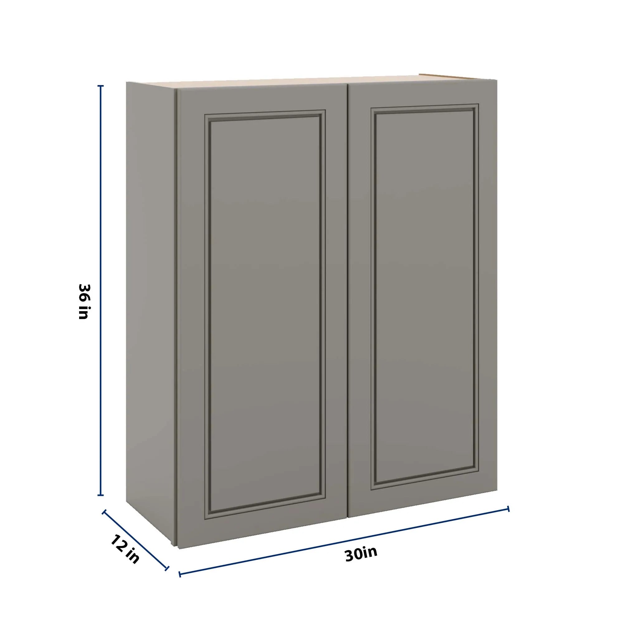 J&K Greige K3 Double Door Wall Cabinet - 30" W x 36" H