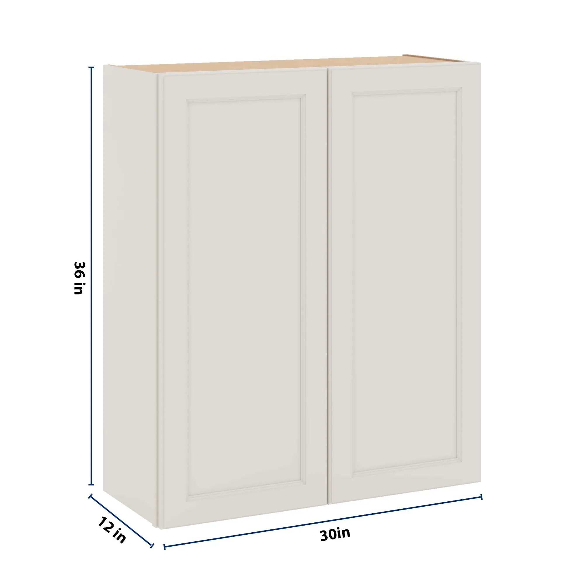 J&K Dove E1 Double Door Wall Cabinet - 30" W x 36" H