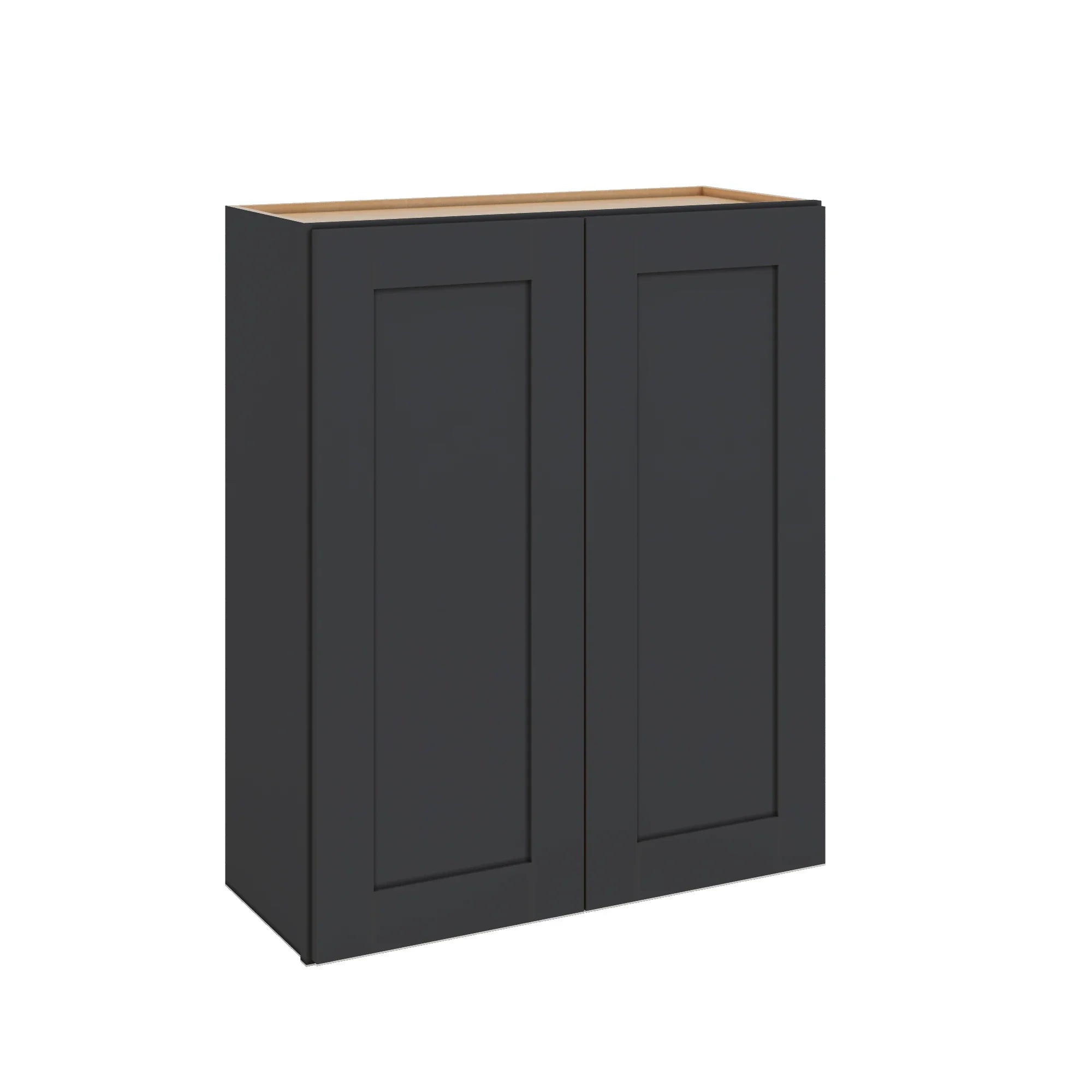 Modernform Cabinet Onyx Black Shaker 30" W X 36" H X 12" D Double Door Wall Cabinet