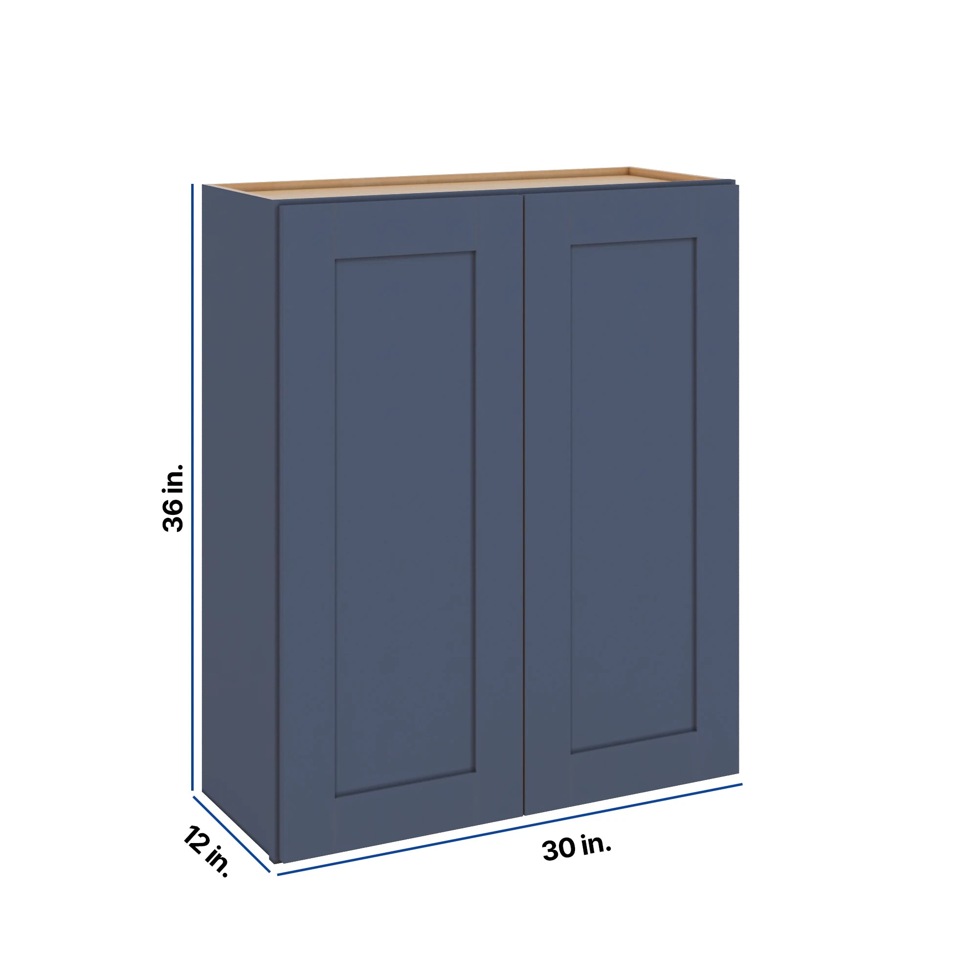 Modernform Cabinet Signature Blue 30" W X 36" H X 12" D Double Door Wall Cabinet