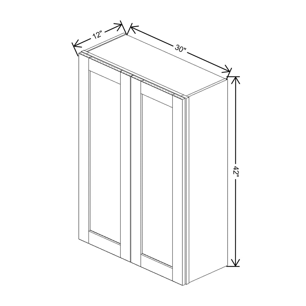 J&K Pebble B6 Double Door Wall Cabinet - 30" W x 42" H