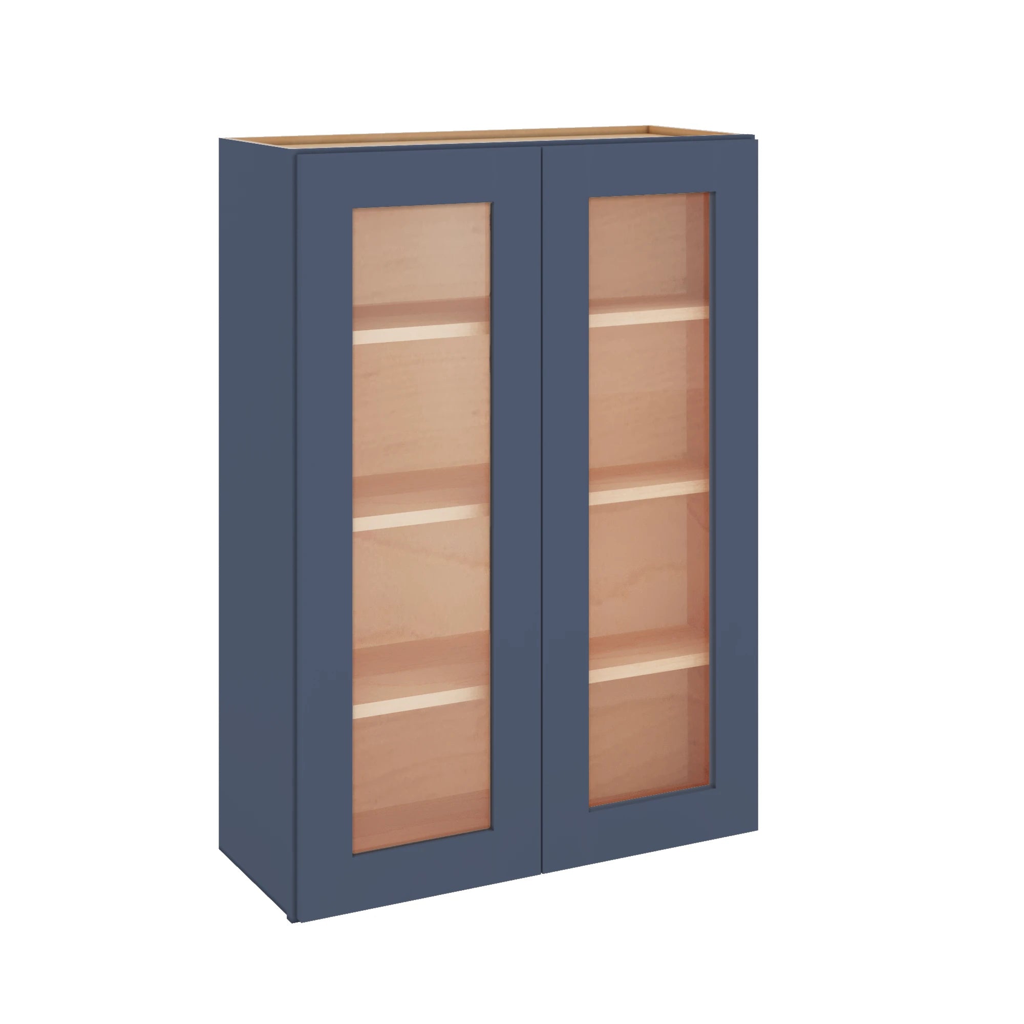 Modernform Cabinet Signature Blue 30" W X 42" H X 12" D Double Glass Door Wall Cabinet