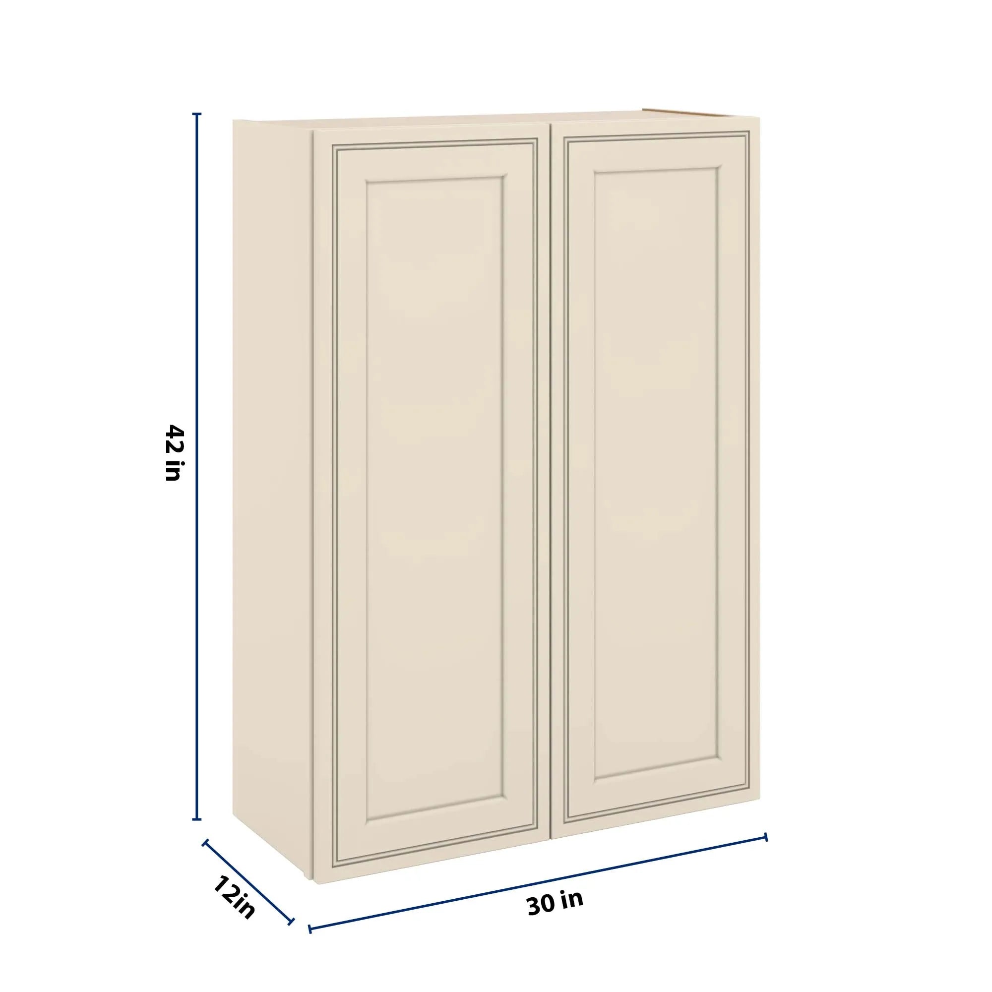 J&K Pearl Glazed H9 Double Door Wall Cabinet - 30" W x 42" H