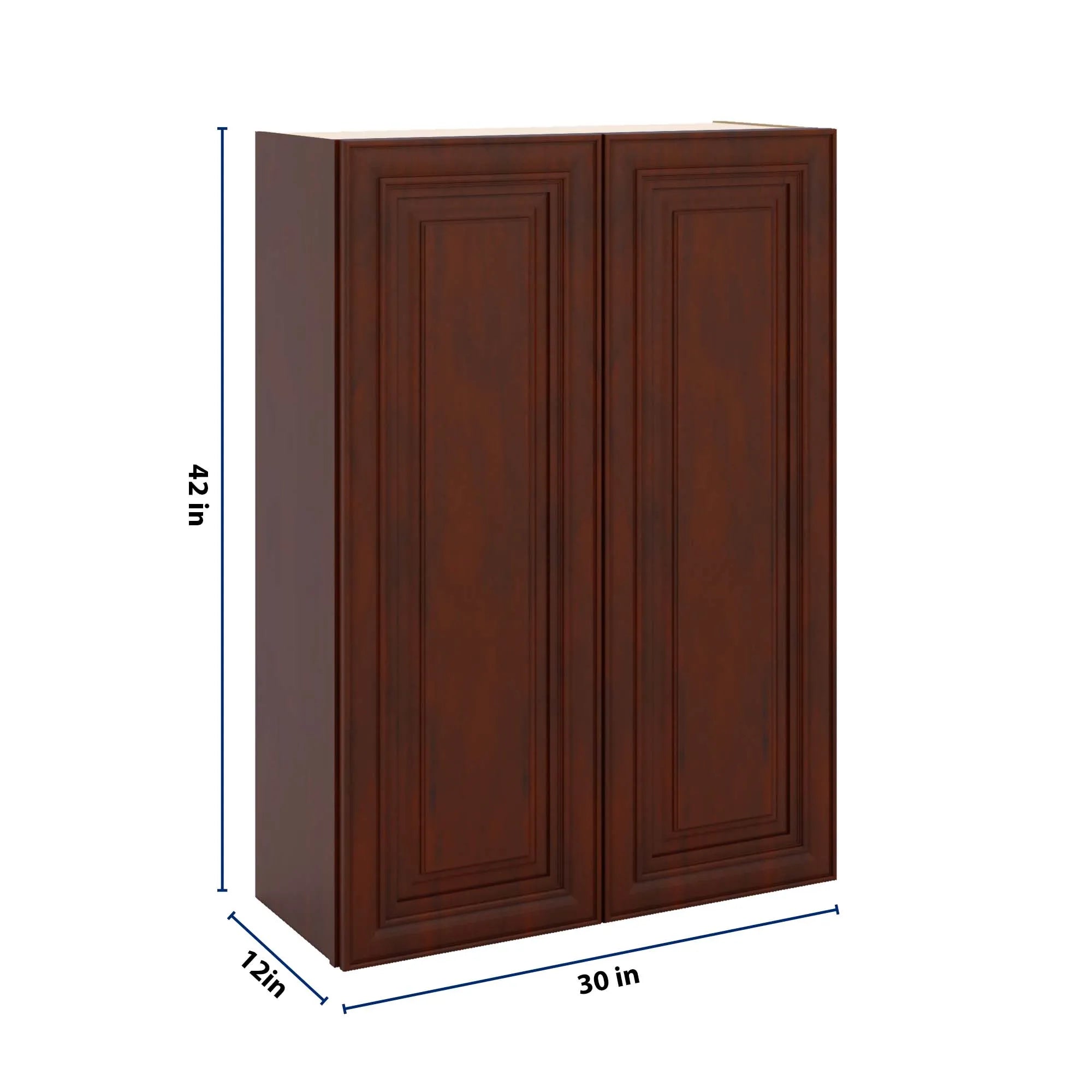 J&K Mahogany J5 Double Door Wall Cabinet - 30" W x 42" H