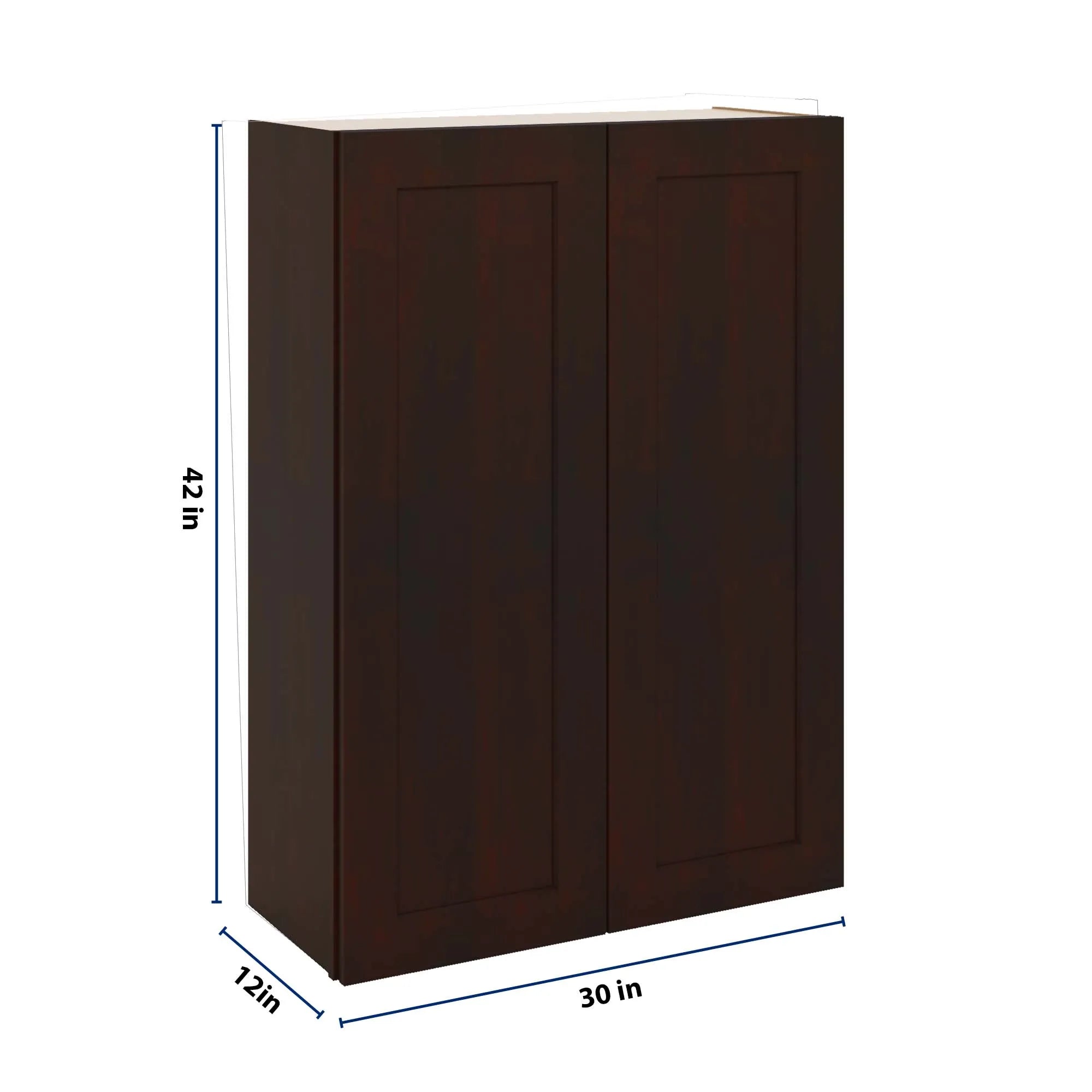 J&K Java Coffee S1 Double Door Wall Cabinet - 30" W x 42" H