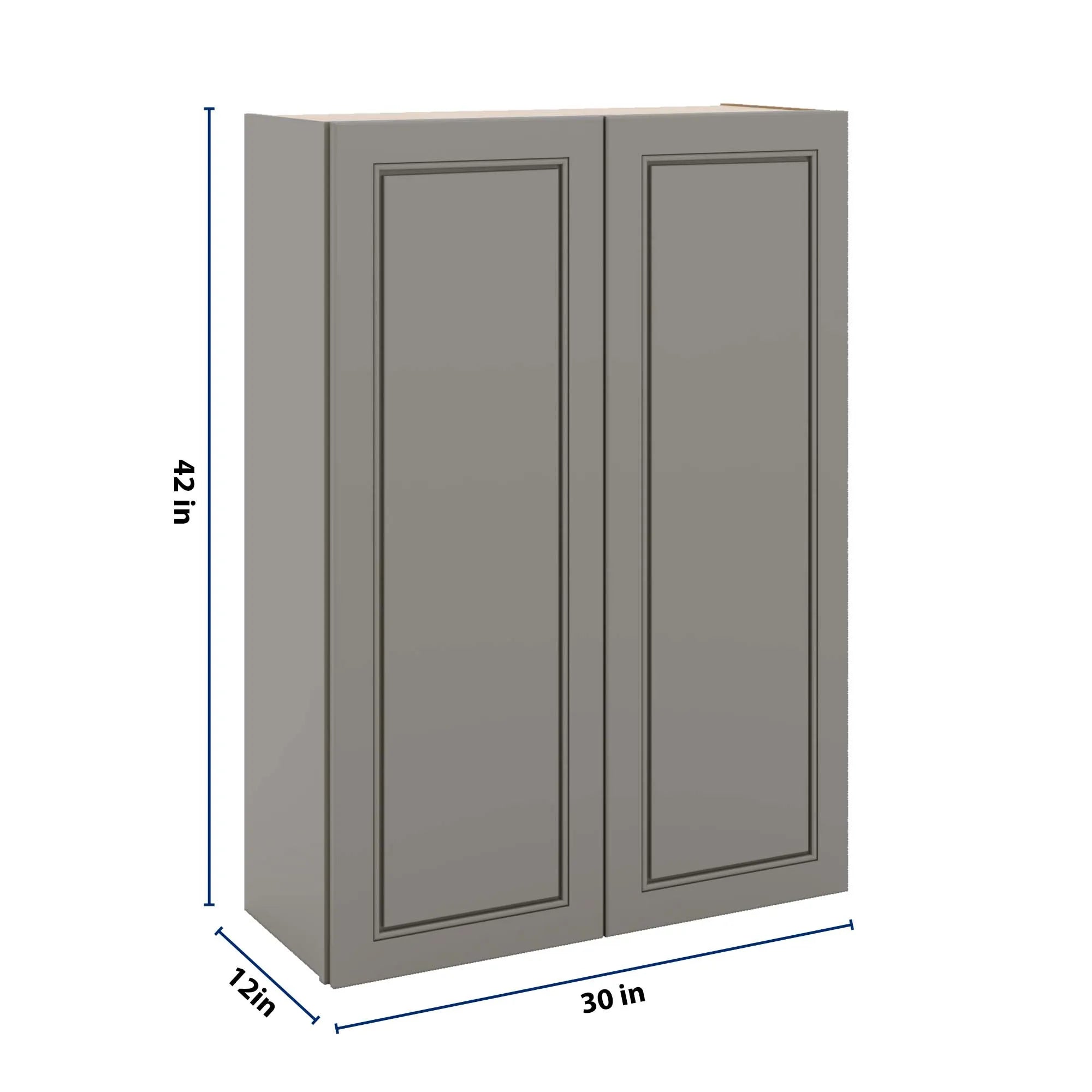 J&K Greige K3 Double Door Wall Cabinet - 30" W x 42" H