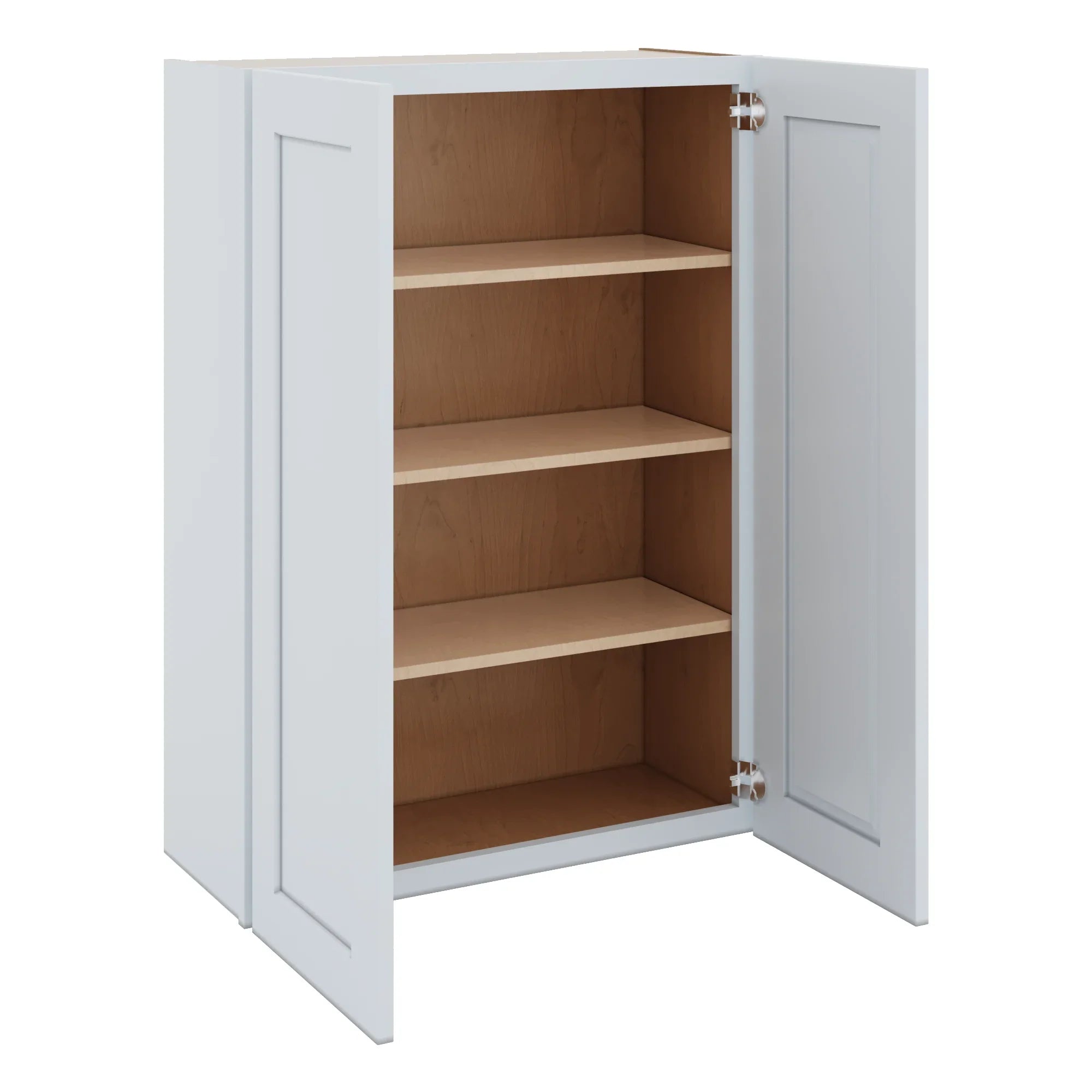 J&K White Shaker S8 Double Door Wall Cabinet   30" W x 42" H