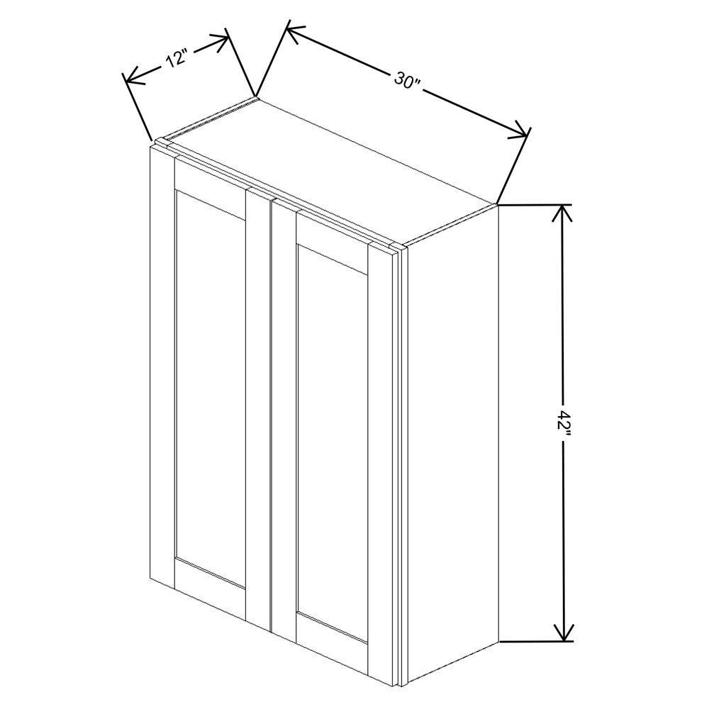 Fabuwood Quest Discovery Frost Wall 30"W x 42"H Shaker Cabinet