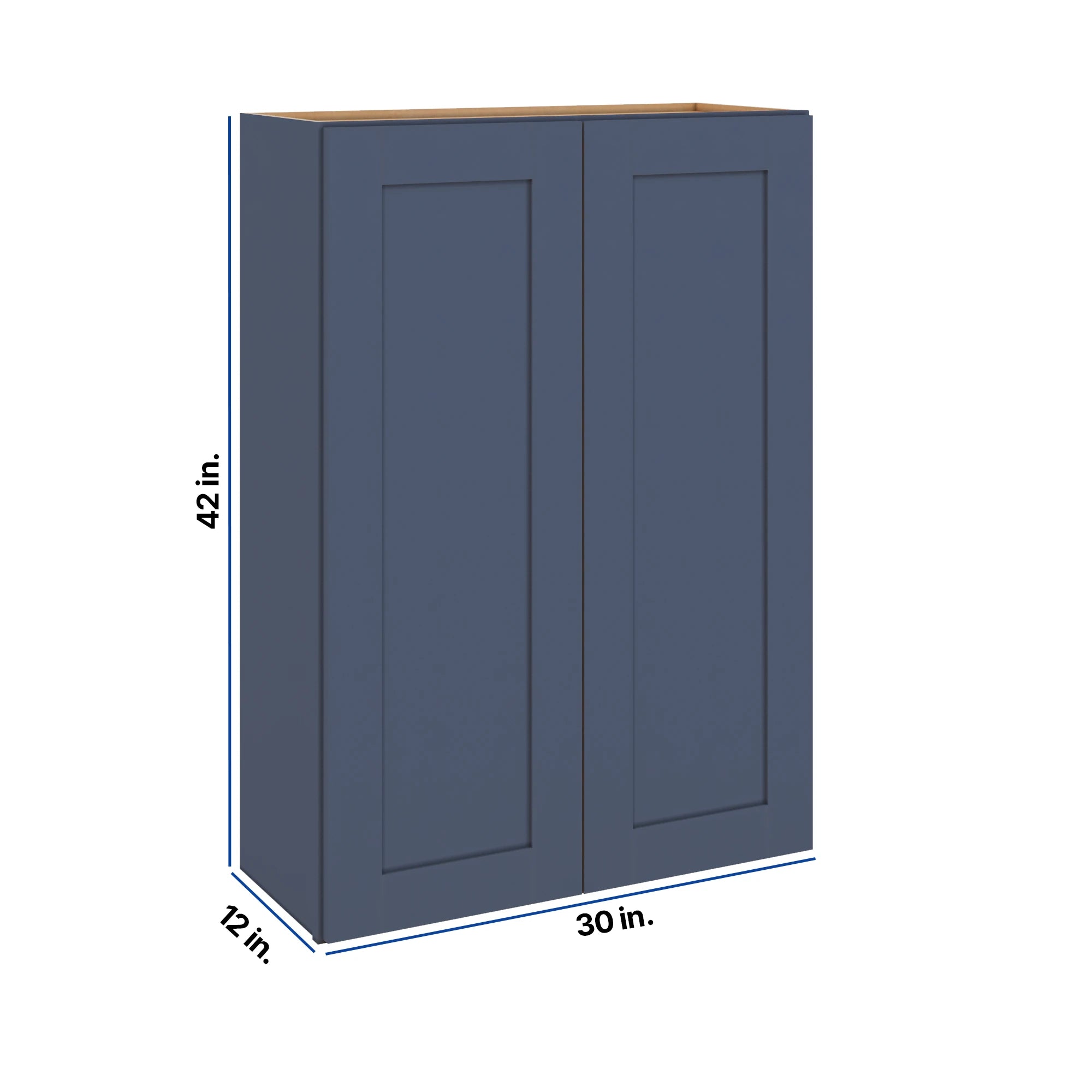 Modernform Cabinet Signature Blue 30" W X 42" H X 12" D Double Door Wall Cabinet